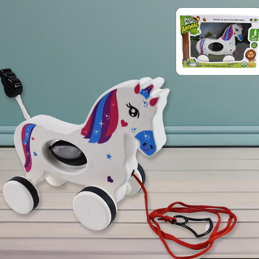 Pull Along Toy Unicorn  Pull String Toys For Babies - Happy Price - Image 1
