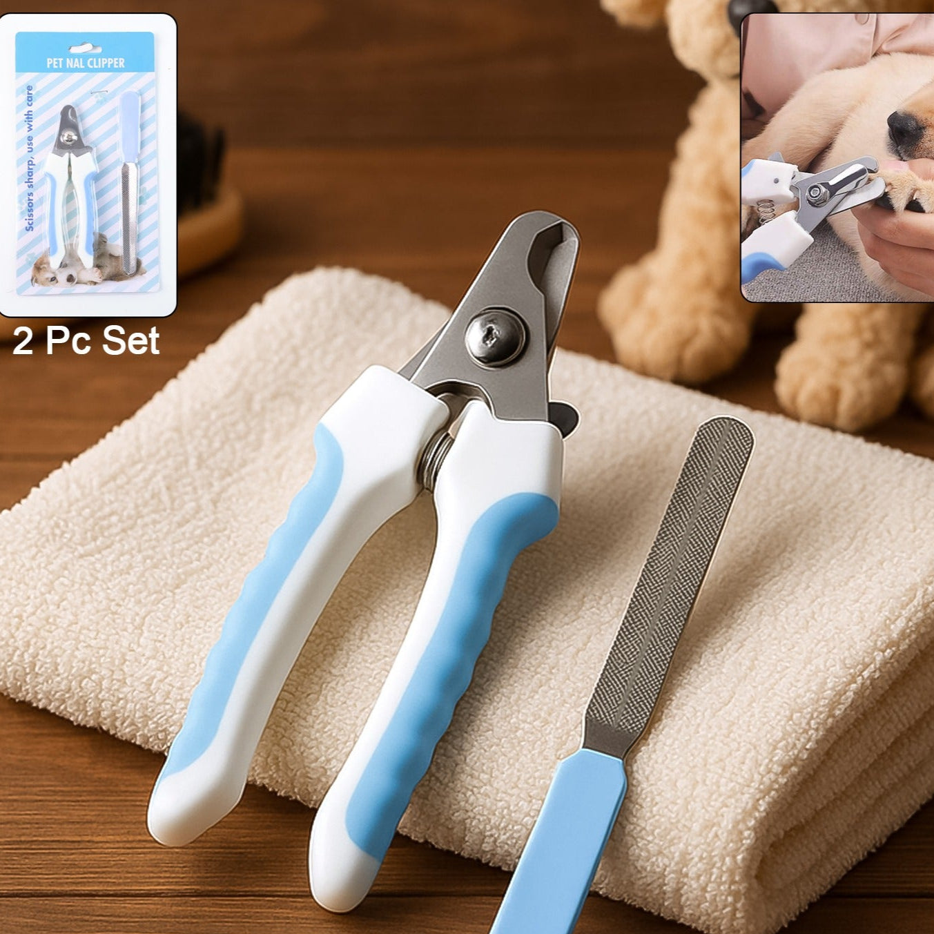 Pet Nail Clipper And Nail File Grooming Kit For Dogs And Cats (2 Pc) - Happy Price - Image 1