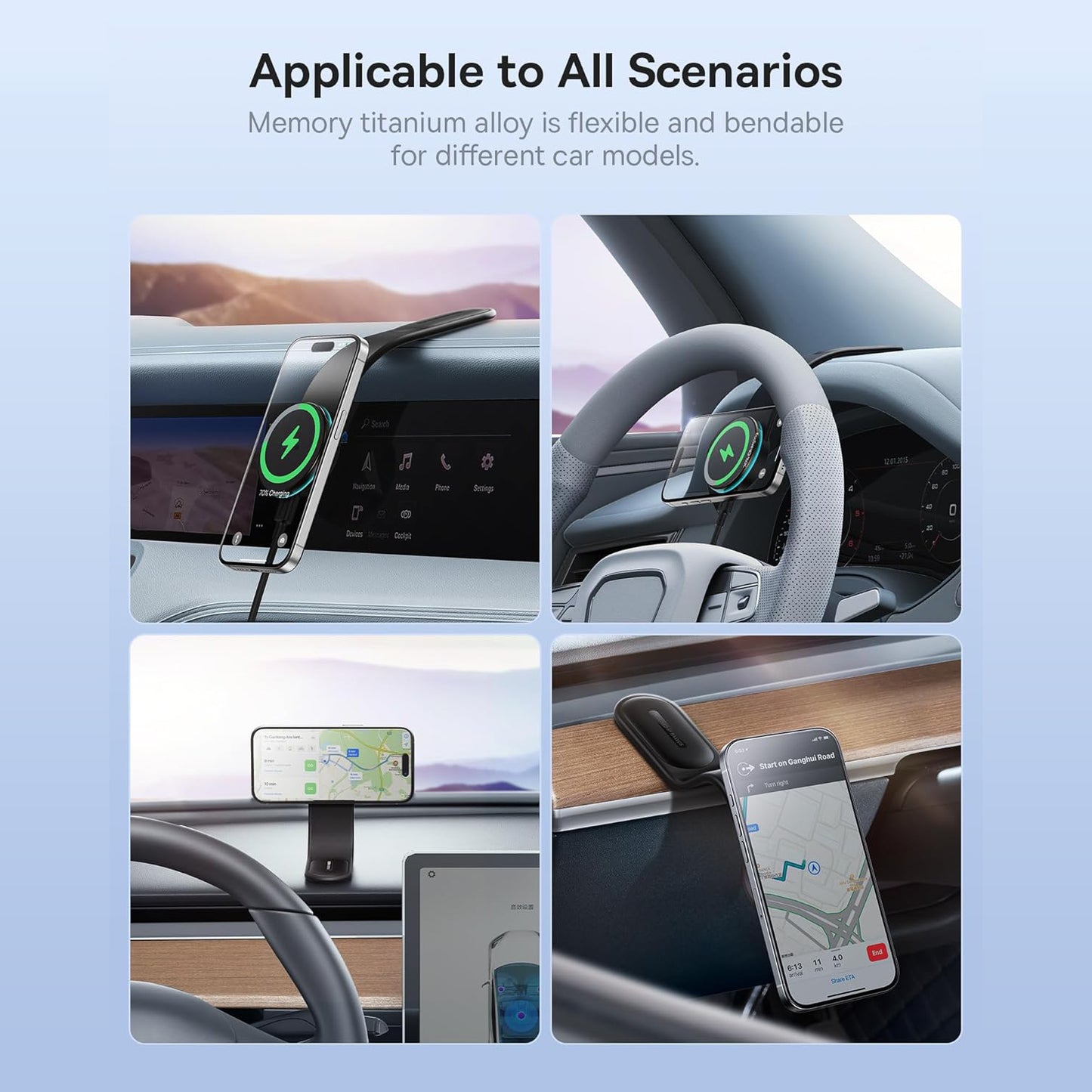 Car Mount Charger 15w Wireless Car Charger Phone Holder (1 Set) - Happy Price - Image 4