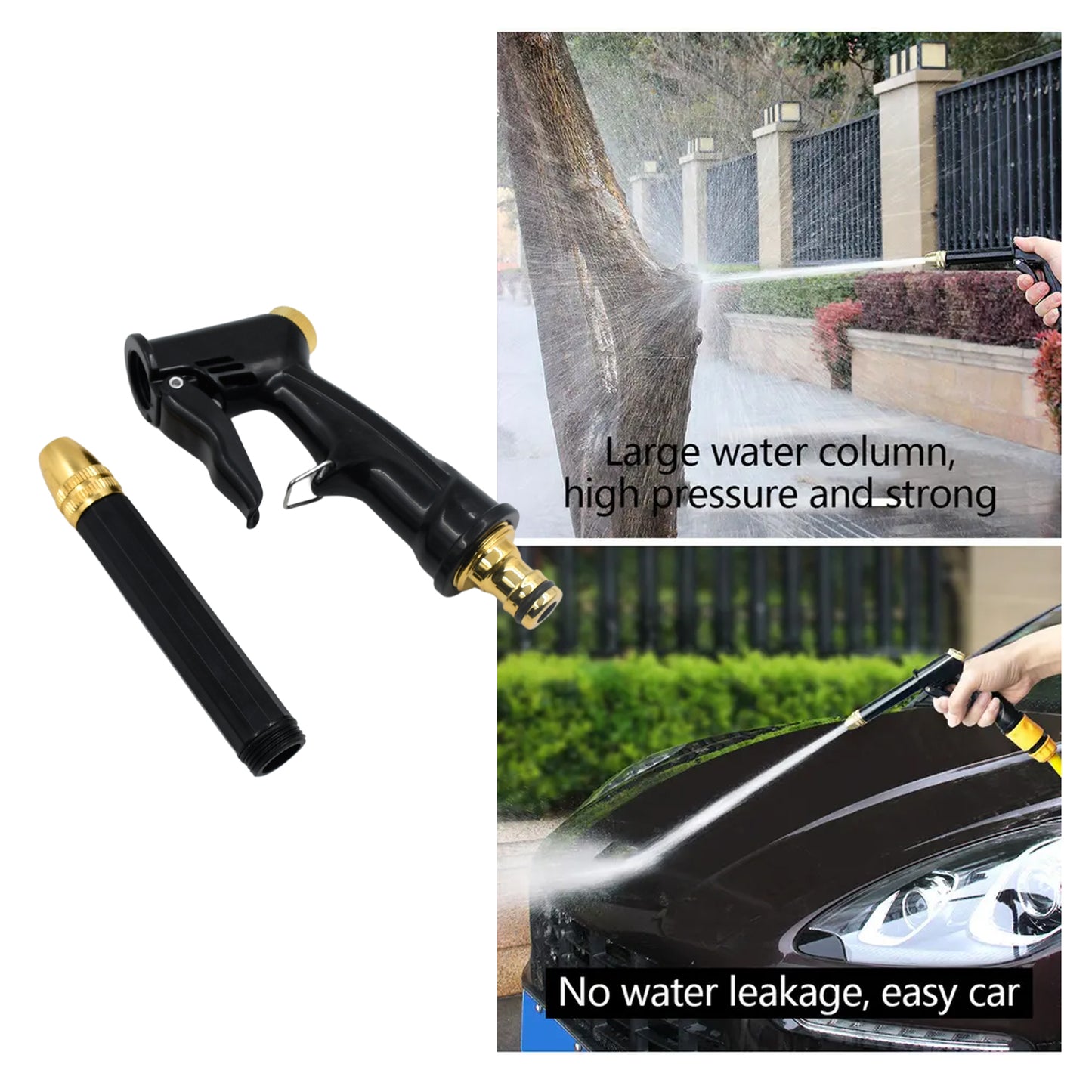 Plastic Body Metal Trigger  Brass Nozzle Water Spray Gun For Water Pipe  Non-slip  Comfortable Grip  Multiple Spray Modes  Ideal Pipe Nozzle For Car Wash Gardening Other Uses - Happy Price - Image 3
