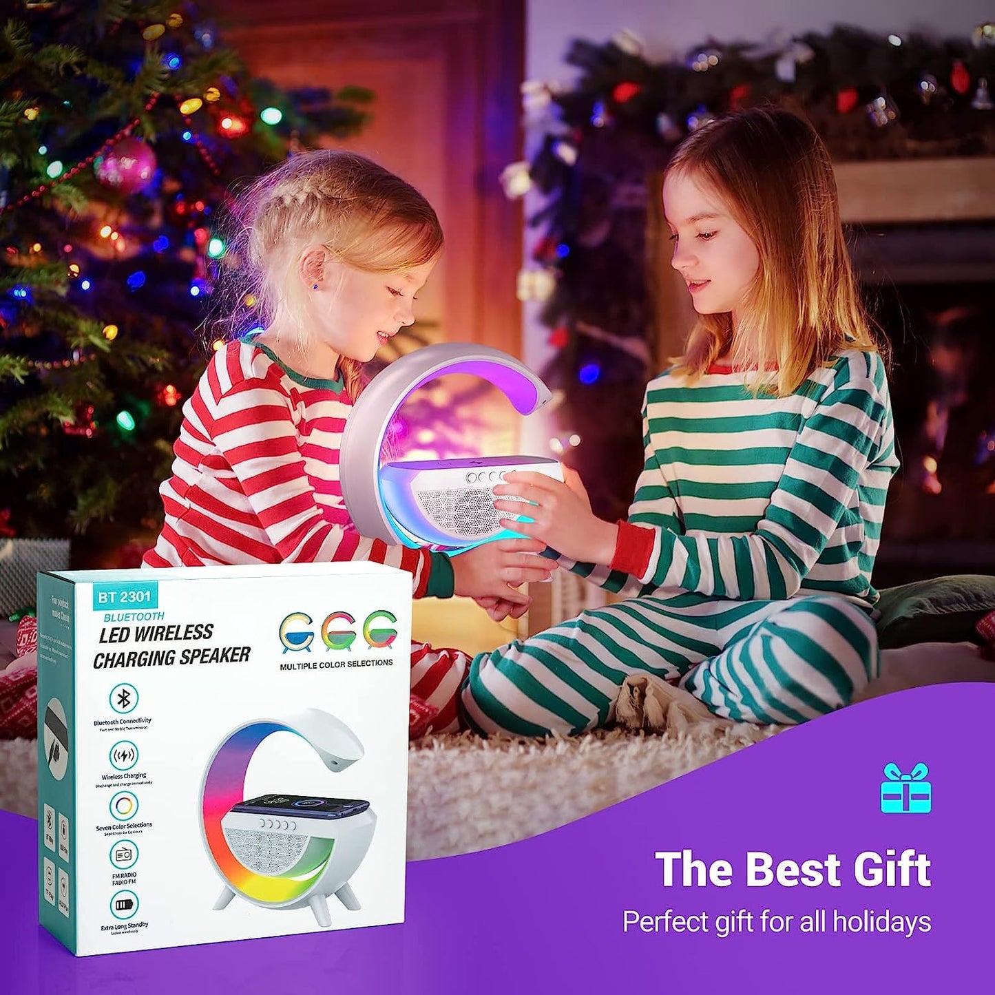 3-in-1 LED Night Lamp with Bluetooth Speaker and Wireless Charger - Happy Price - Image 7