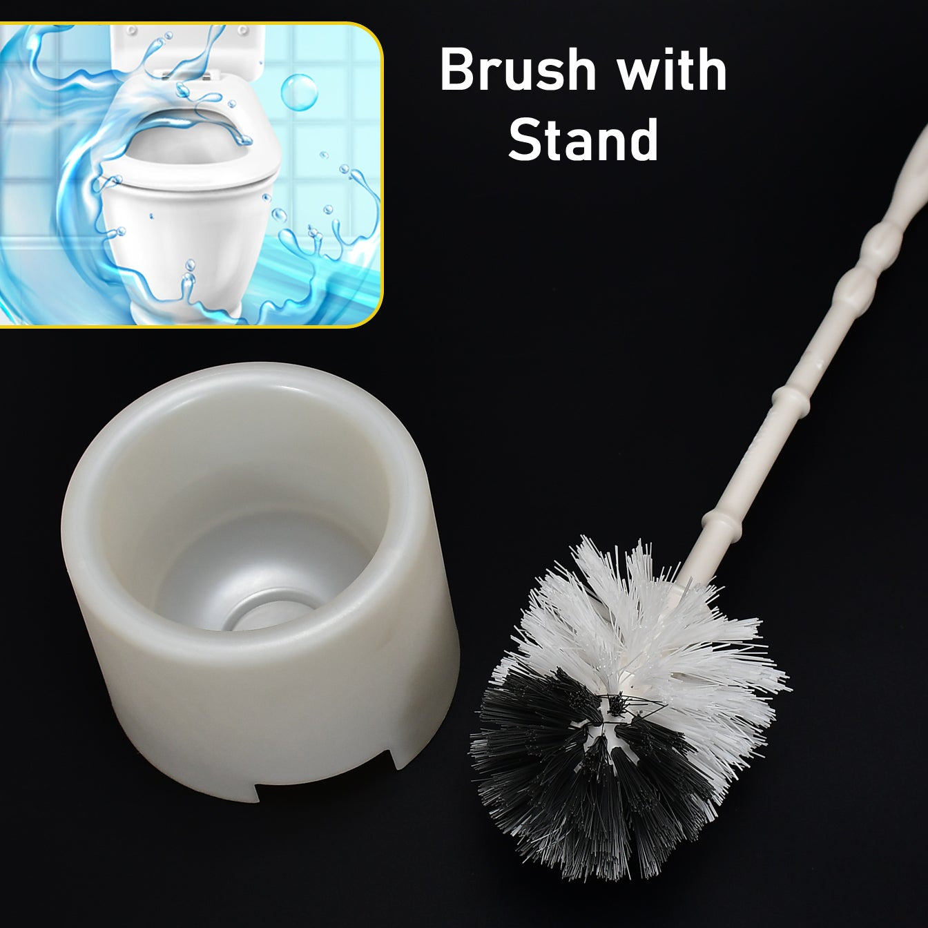 Toilet Cleaning Brush with Holder for Indian & Western Toilets - Happy Price - Image 1