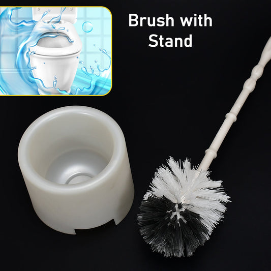 Toilet Cleaning Brush with Holder for Indian & Western Toilets - Happy Price - Image 1