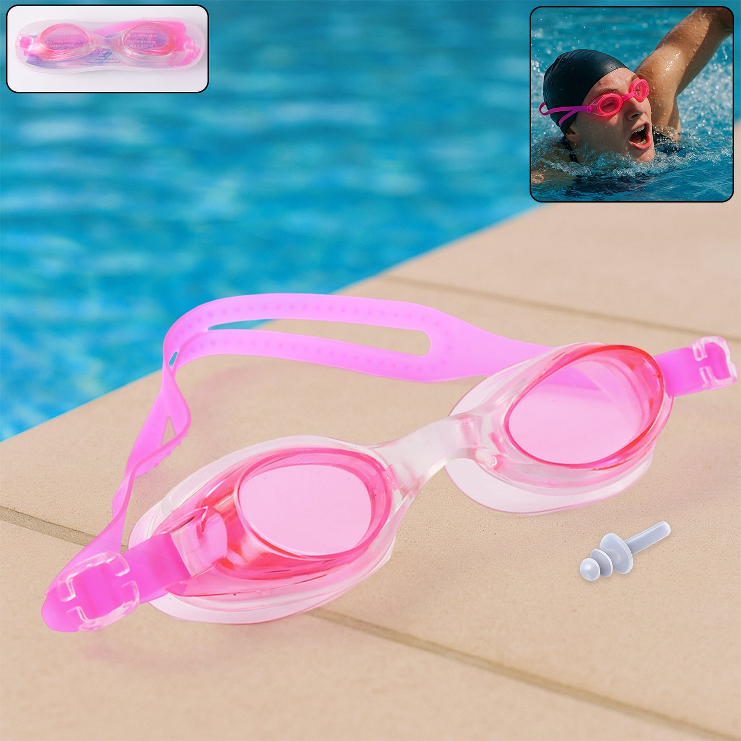 Swimming Goggles With Adjustable Clear Vision Anti-fog Waterproof Swimming Goggles - Happy Price - Image 2