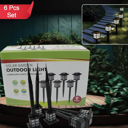 Big Solar Outdoor Lights 6 Pack Waterproof Solar Pathway Lights 10 Hrs Long-lasting Led Landscape Lighting Solar Garden Lights Solar Lights For Walkway Path Driveway Patio Yard  Lawn (6 Pc Set) - Happy Price - Image 1
