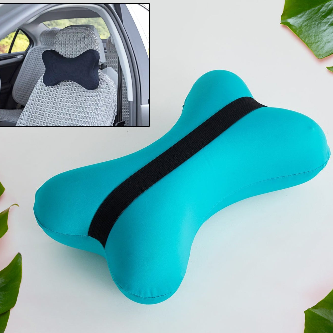 Microbead Neck Pillow for Travel - Soft Bone-Shaped Cushion for Head and Neck Support - Happy Price - Image 1