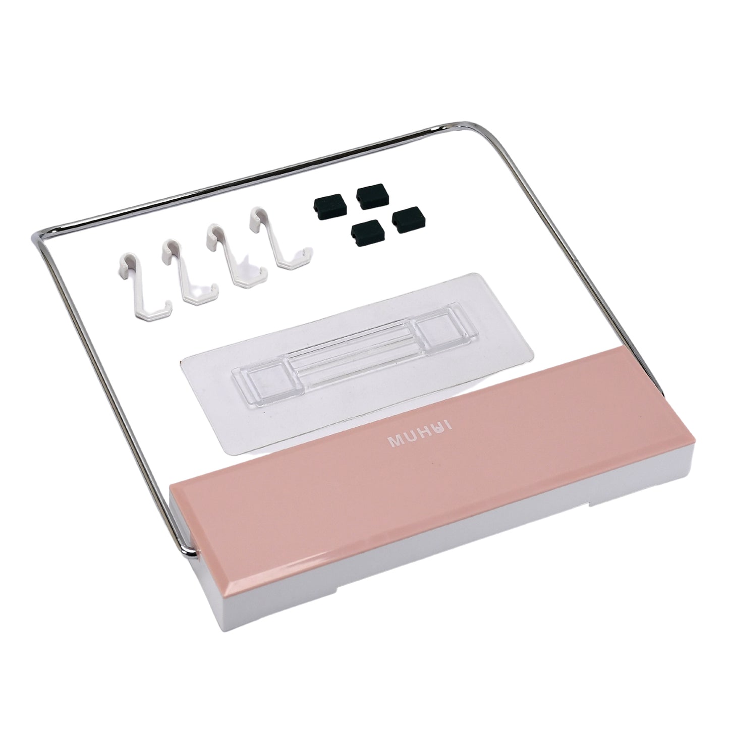 Wall Mounted Foldable Wash Basin Storage Rack Shelf Holder Self Adhesive With Sticker - Happy Price - Image 5