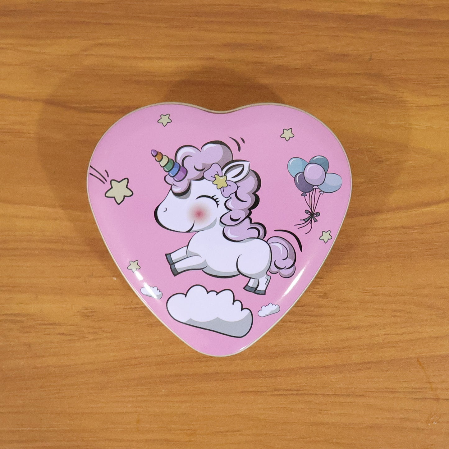 Heart Shaped Unicorn Print Storage Box - 1 Pc Decorative Metal Tin for Gifts & Small Items - Happy Price - Image 7