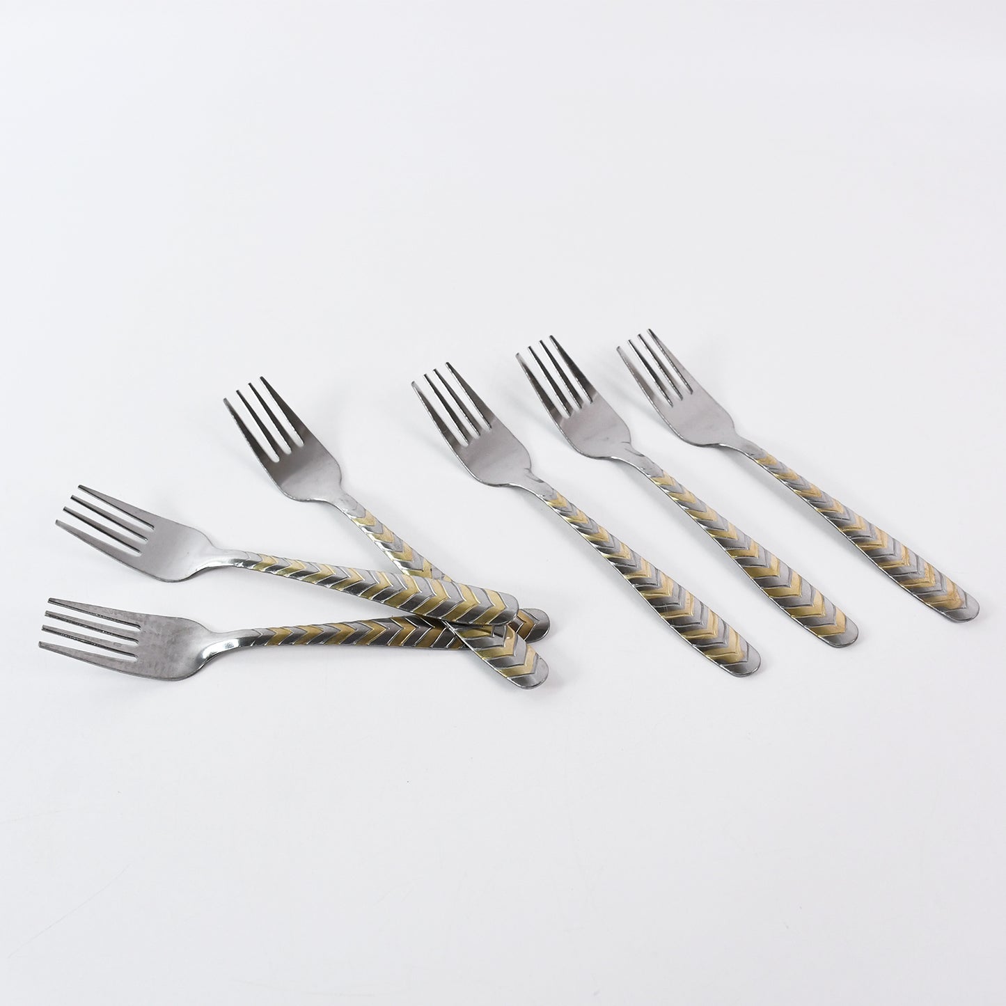 6 Pcs Stainless Steel Dining Forks - Elegant Golden Zig-Zag Handle - Happy Price - Image 4