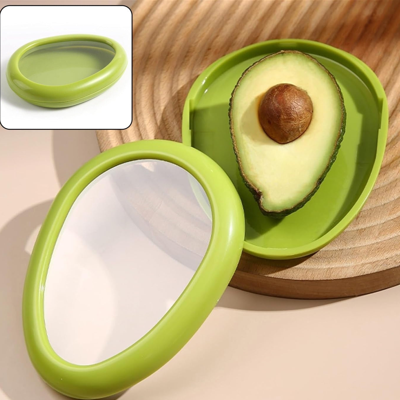 Green Oval Shape Vegetable Container Premium Fruits Saver Keeper (1 Pc) - Happy Price - Image 2