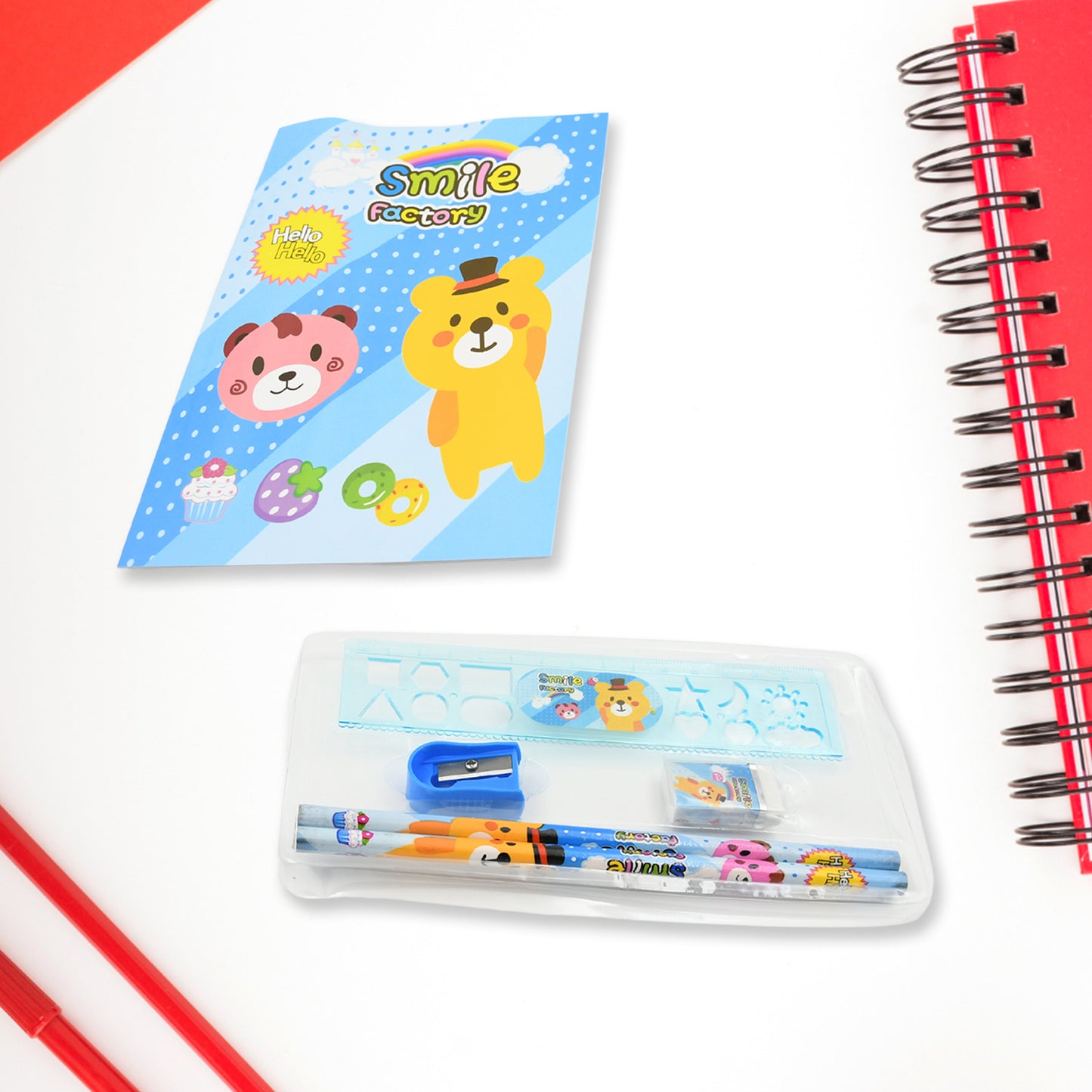 Stationery Kit For Kids - Stationery Set Includes Wooden Pencil Sharpener Pencil And Eraser Set Birthday Return Gift For Kids Boys Girls 2 Pencil 1 Scale 1 Notebook1 Sharpener 1 Eraser  With Zip Bag (6 Pcs Set) - Happy Price - Image 4