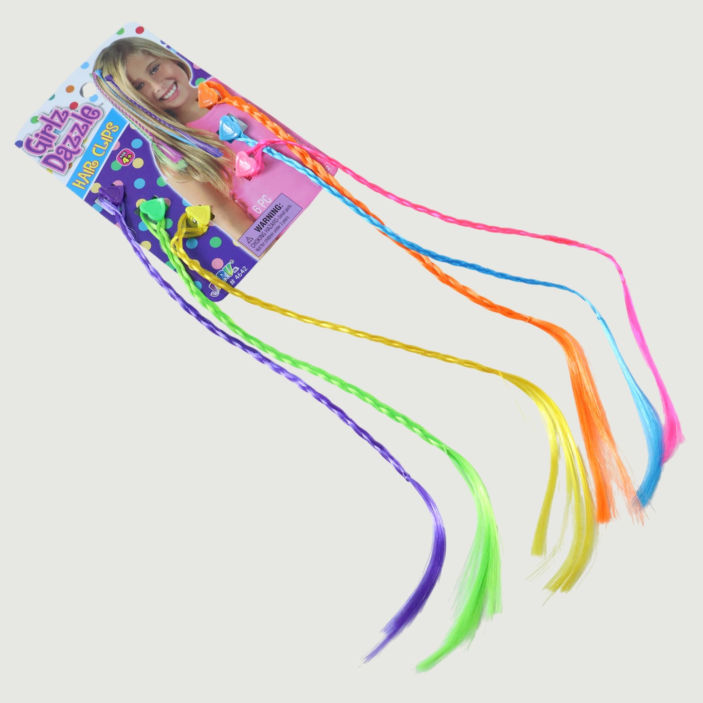 Colourful Braided Hair Streaks for Girls - 6 Pc Clip-In Extension Set - Happy Price - Image 4