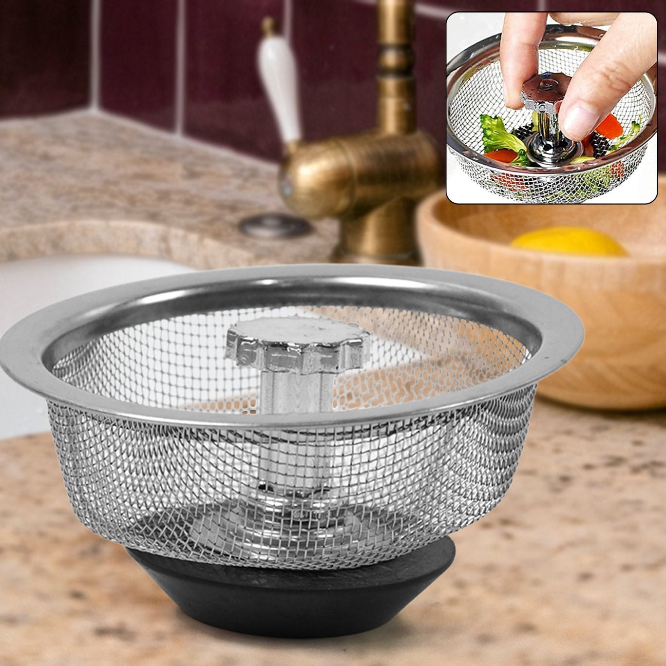 Stainless Steel Sink Strainer Basket Strainer Kitchen Sink Strainer (1 Pc) - Happy Price - Image 1