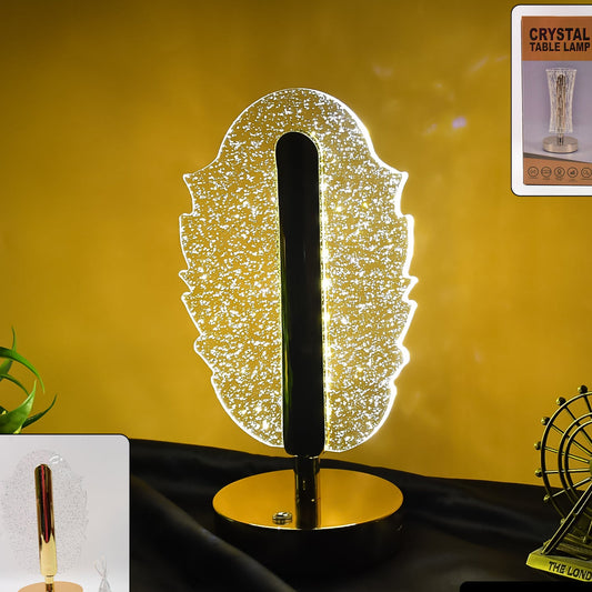 Crystal Feather Table Lamp with USB - Modern LED Bedside Light - Happy Price - Image 1