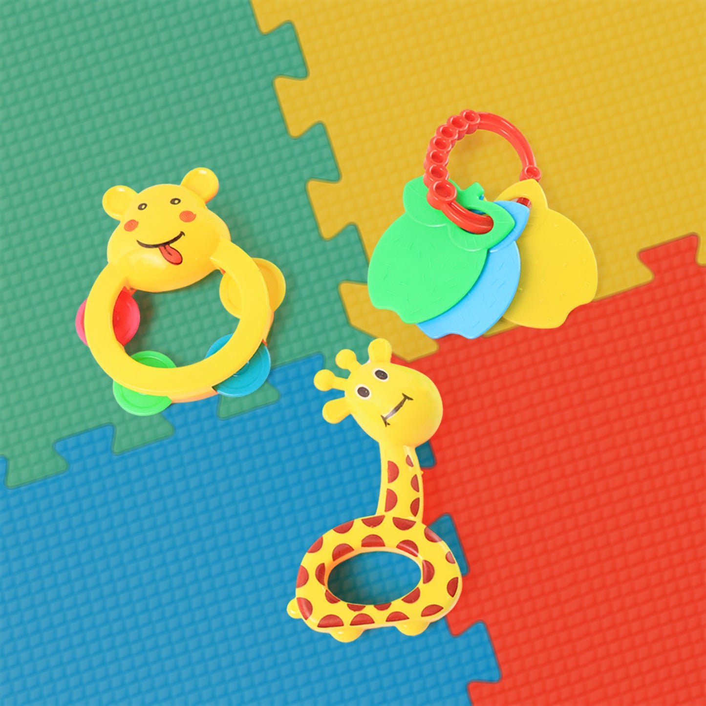 3 Pcs Set Colorful Animal Shape Baby Rattle Toy - Happy Price - Image 5