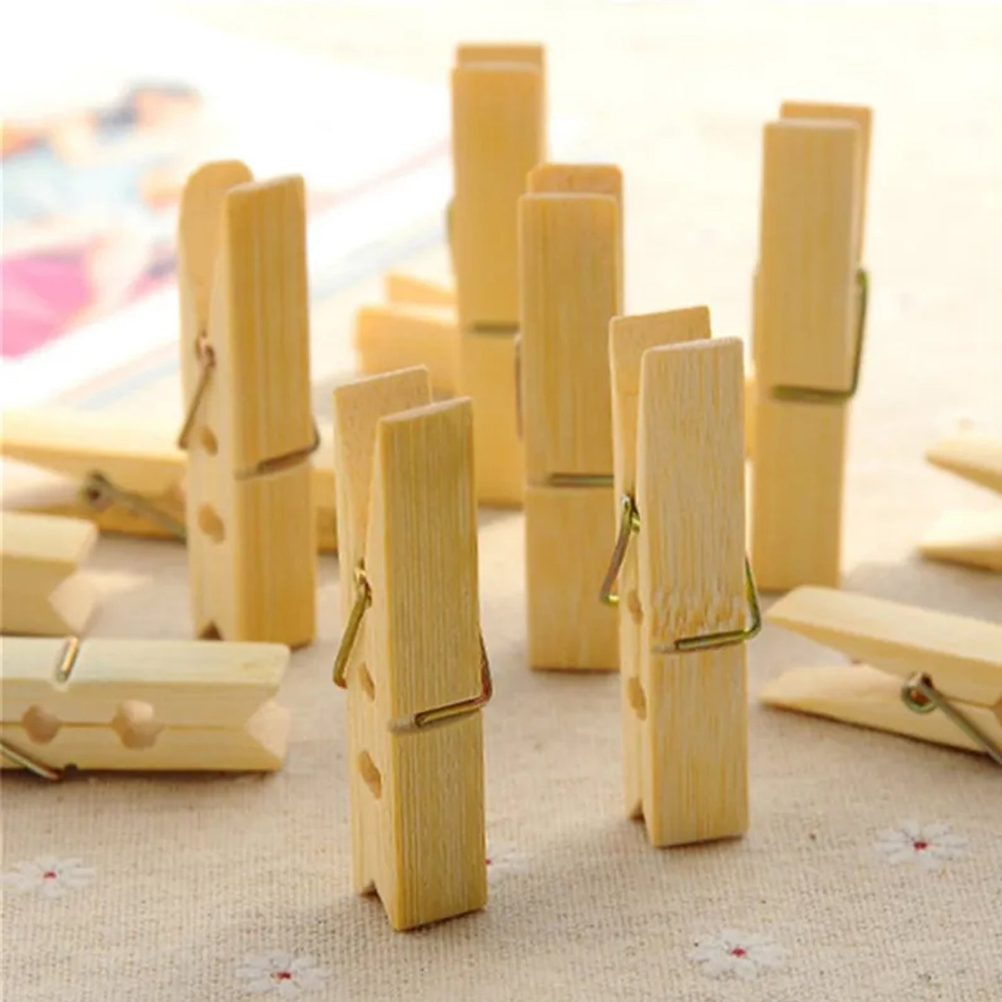 Multipurpose Wooden Heavy Clip (20 Pieces) For Clothespin  Dryer Hanger Photo Paper Peg Pin Craft Clips For School Arts Crafts Decoration - Happy Price - Image 3