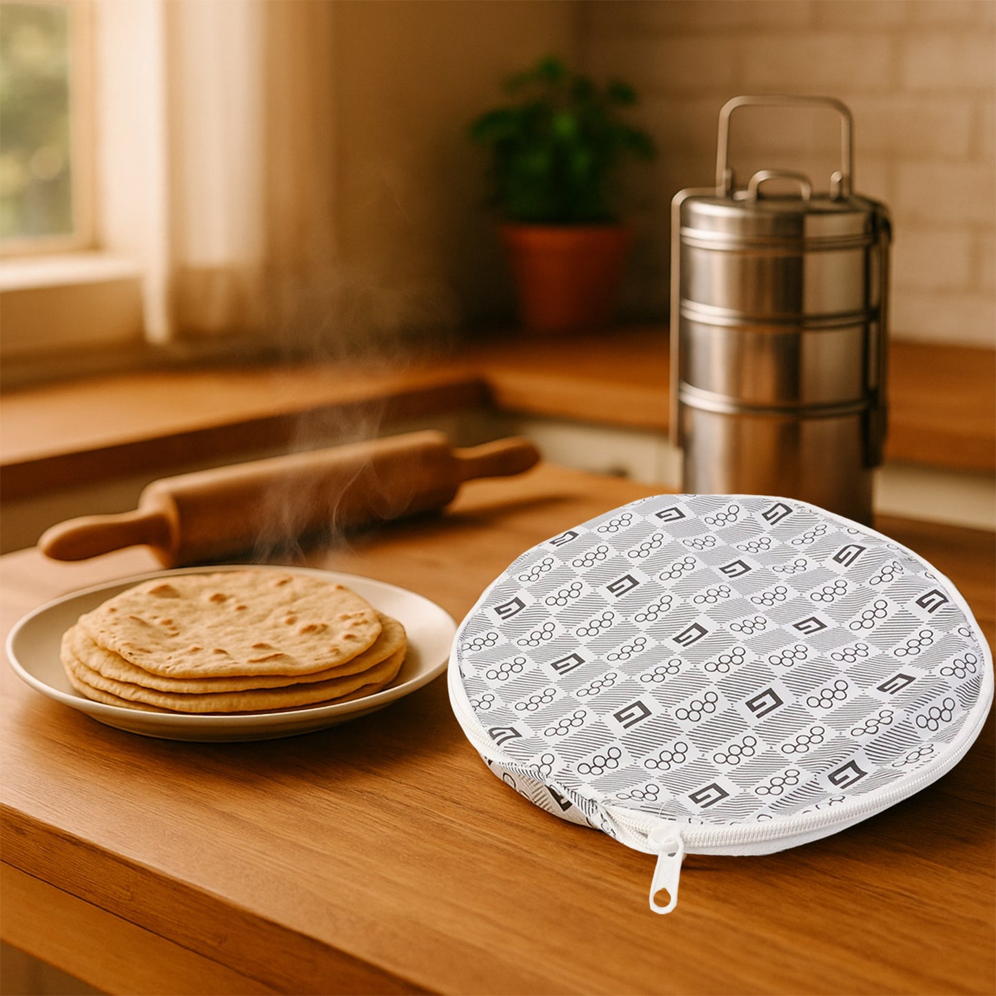 Insulated Roti Cover 23x23 cm - Keep Rotis Fresh & Warm (1 Pc) - Happy Price - Image 4