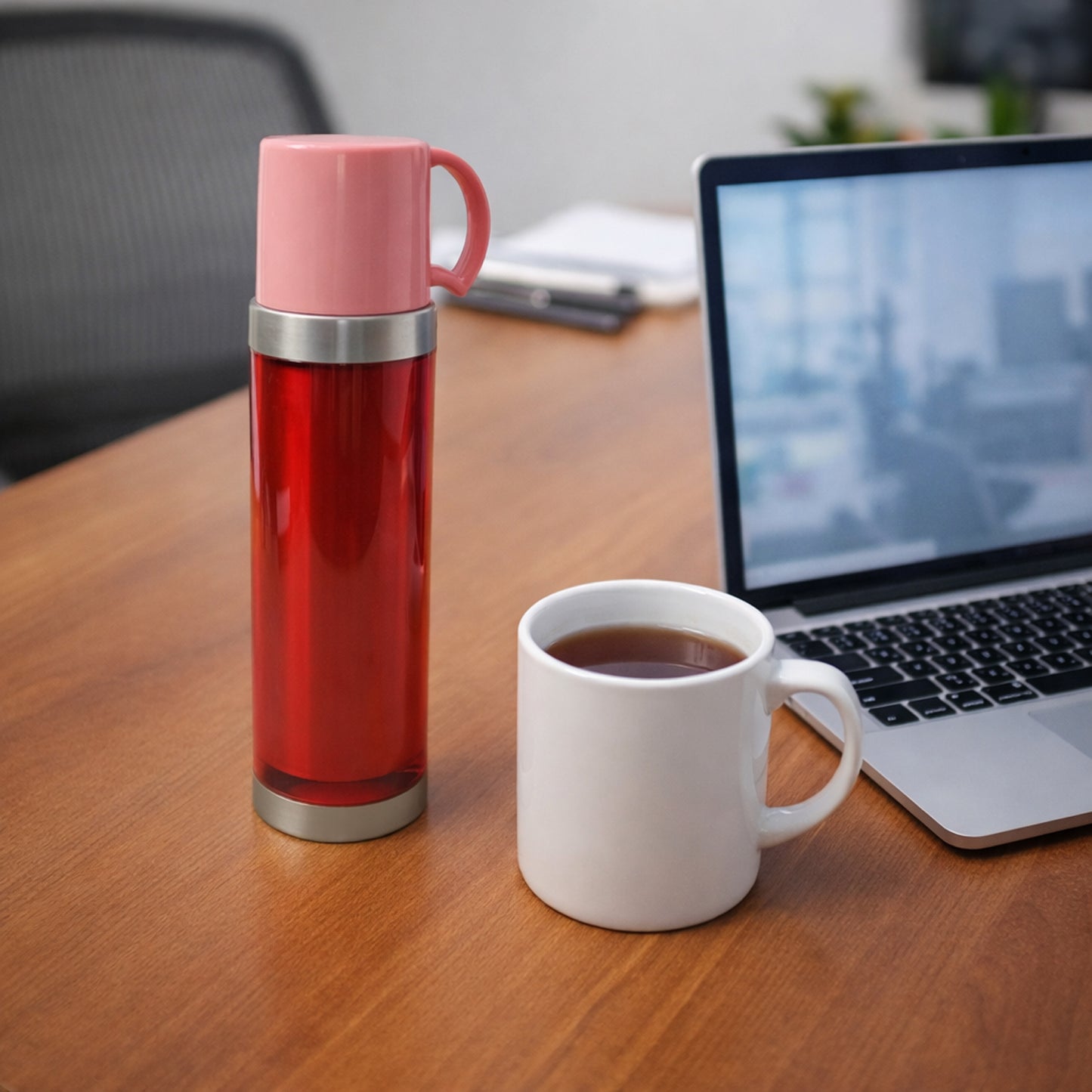 Insulated Travel Mug with Handle Lid, 500 ML Capacity - Happy Price - Image 6
