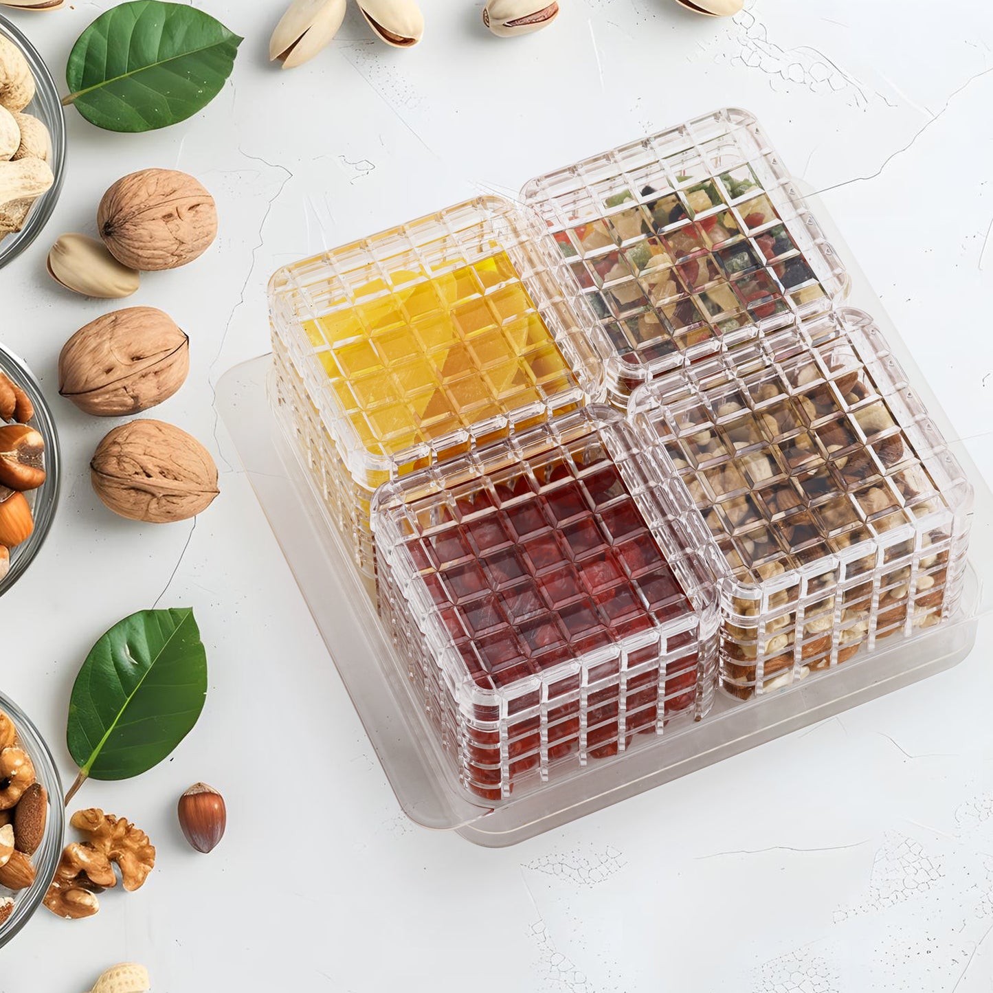 Ganesh Multipurpose Gift Set Dry Fruit Candy (4 Pcs Set  With Tray) - Happy Price - Image 4