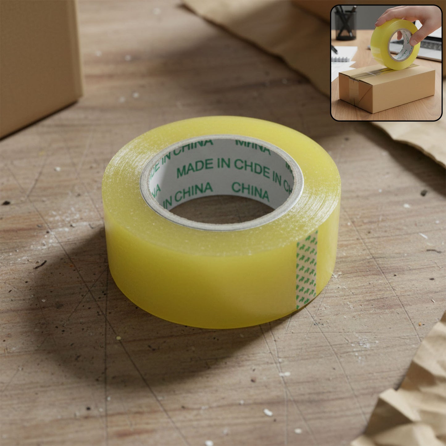 Clear Packing Tape Roll - 125mm x 45mm for Secure Parcel Sealing - Happy Price - Image 2
