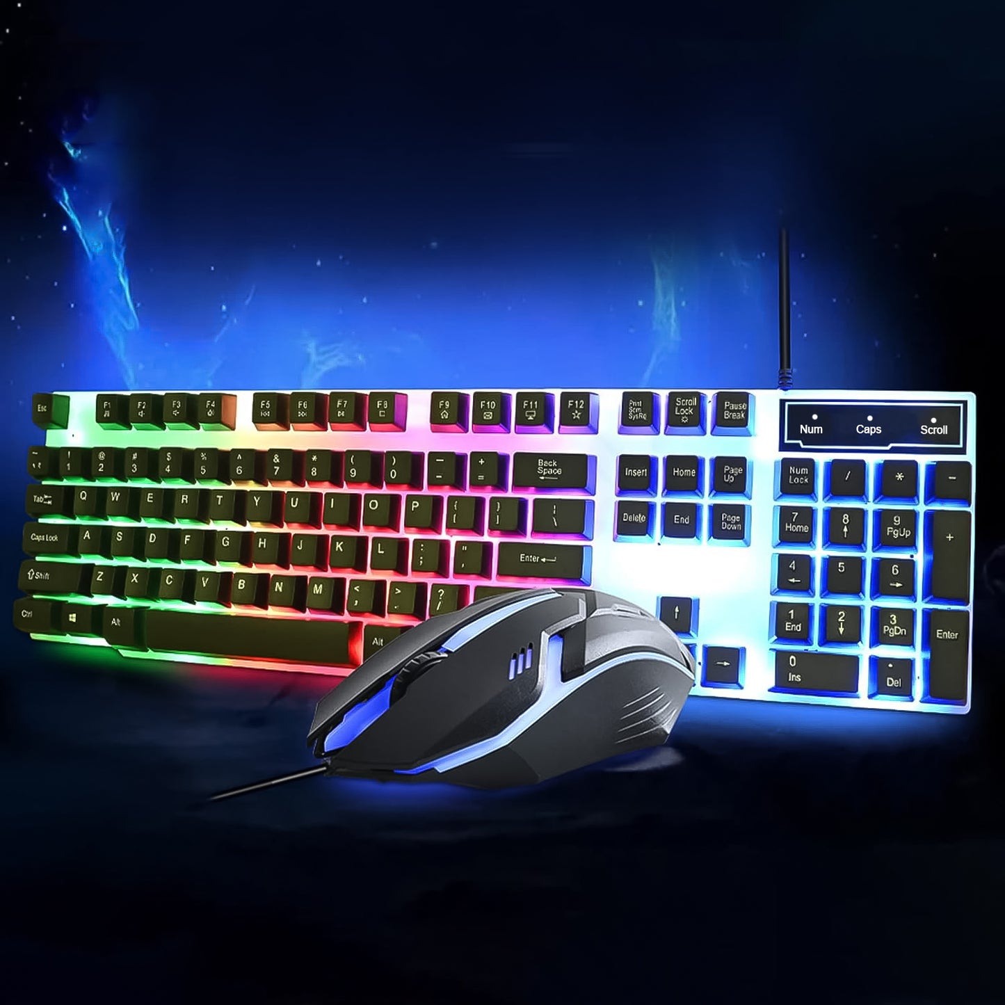 104 Key Colorful Lighting Keyboard Mouse Set (2 Pc Set) - Happy Price - Image 2