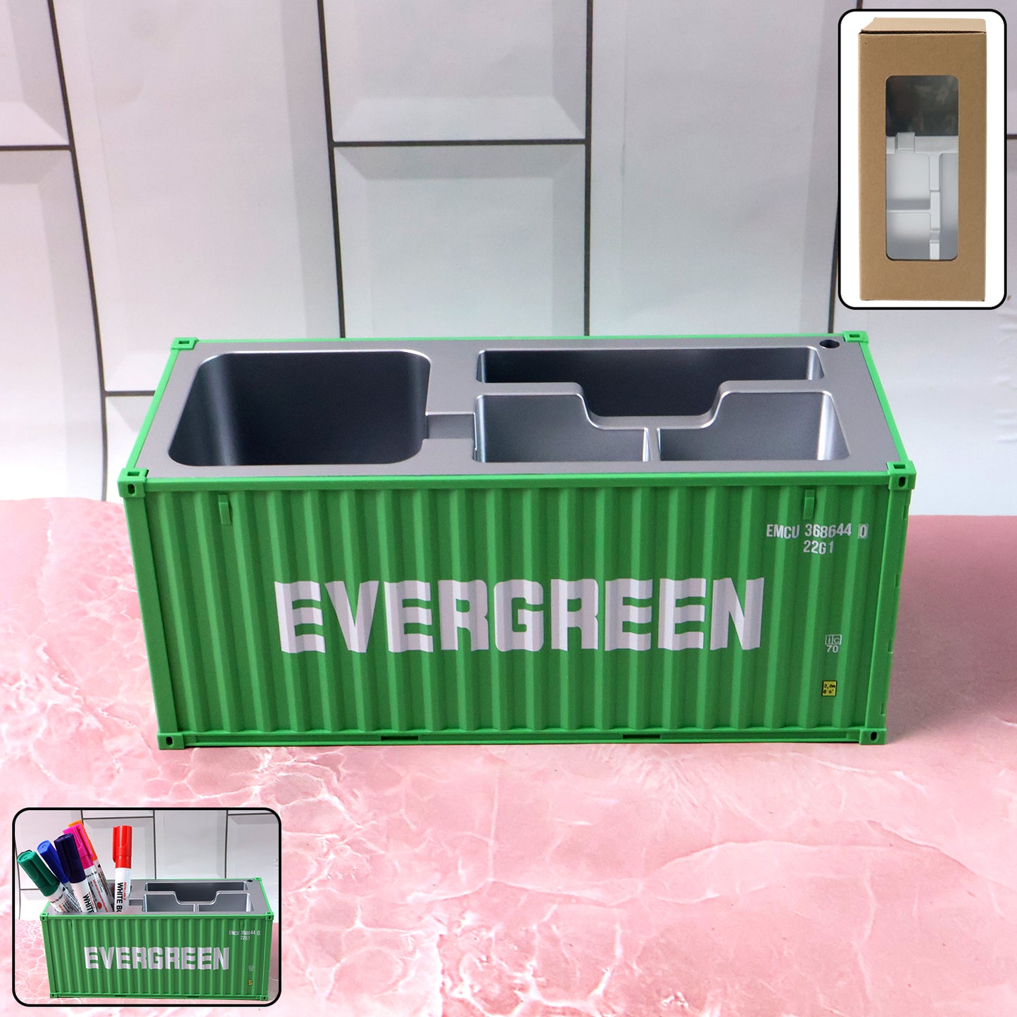 Container Style Multi-Compartment Desk Organizer (1 Pc) - Happy Price - Image 2