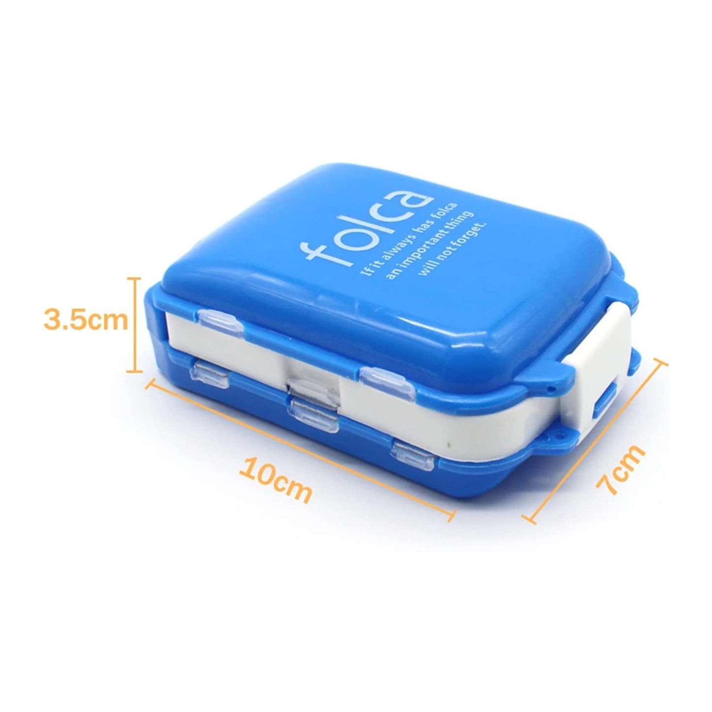 Portable Dual-Sided Pill Organizer Box - 8 Compartments, Blue - Happy Price - Image 5