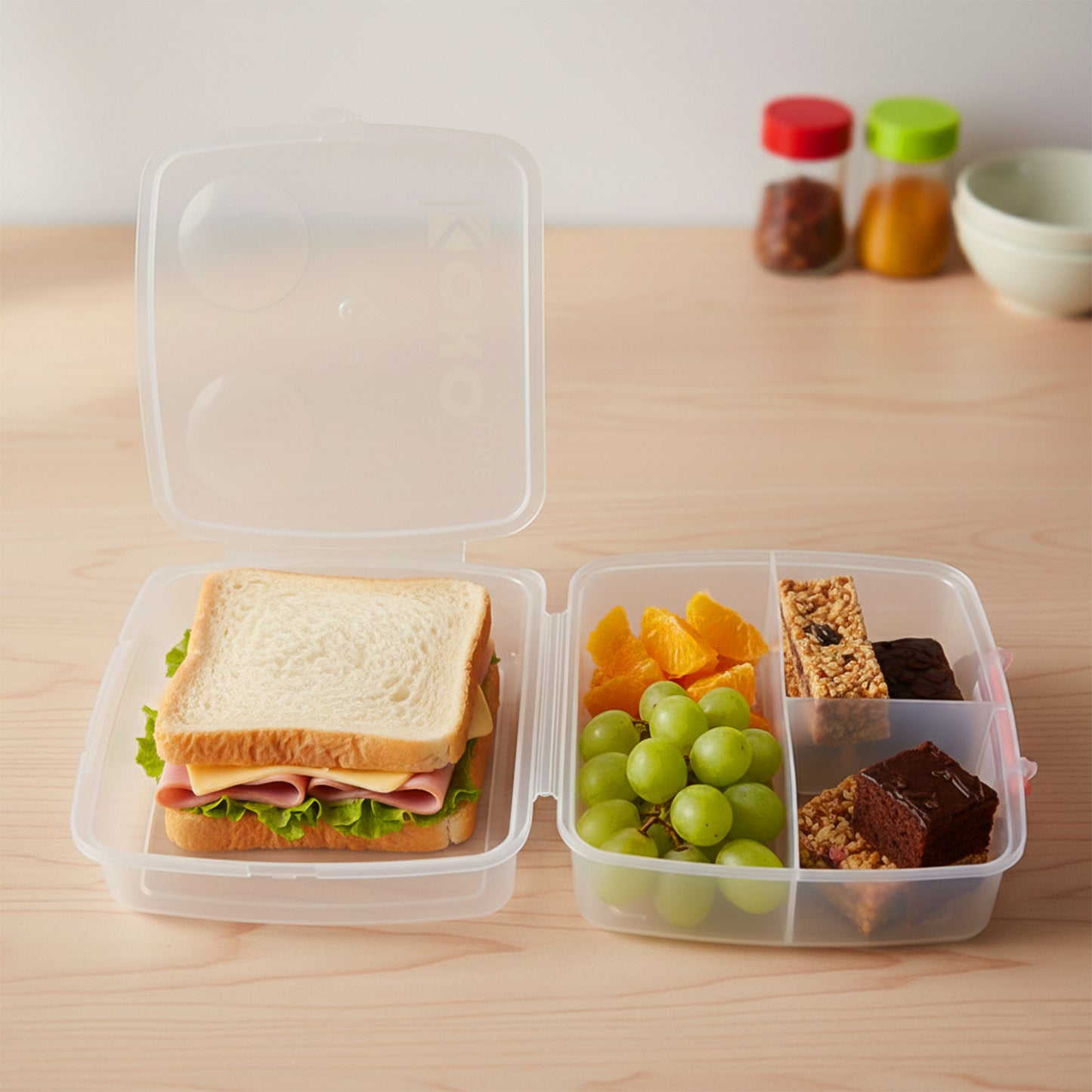 1400 ML 4-Compartment Lunch Box - 1 Large, 3 Small - Airtight Food Container - Happy Price - Image 4