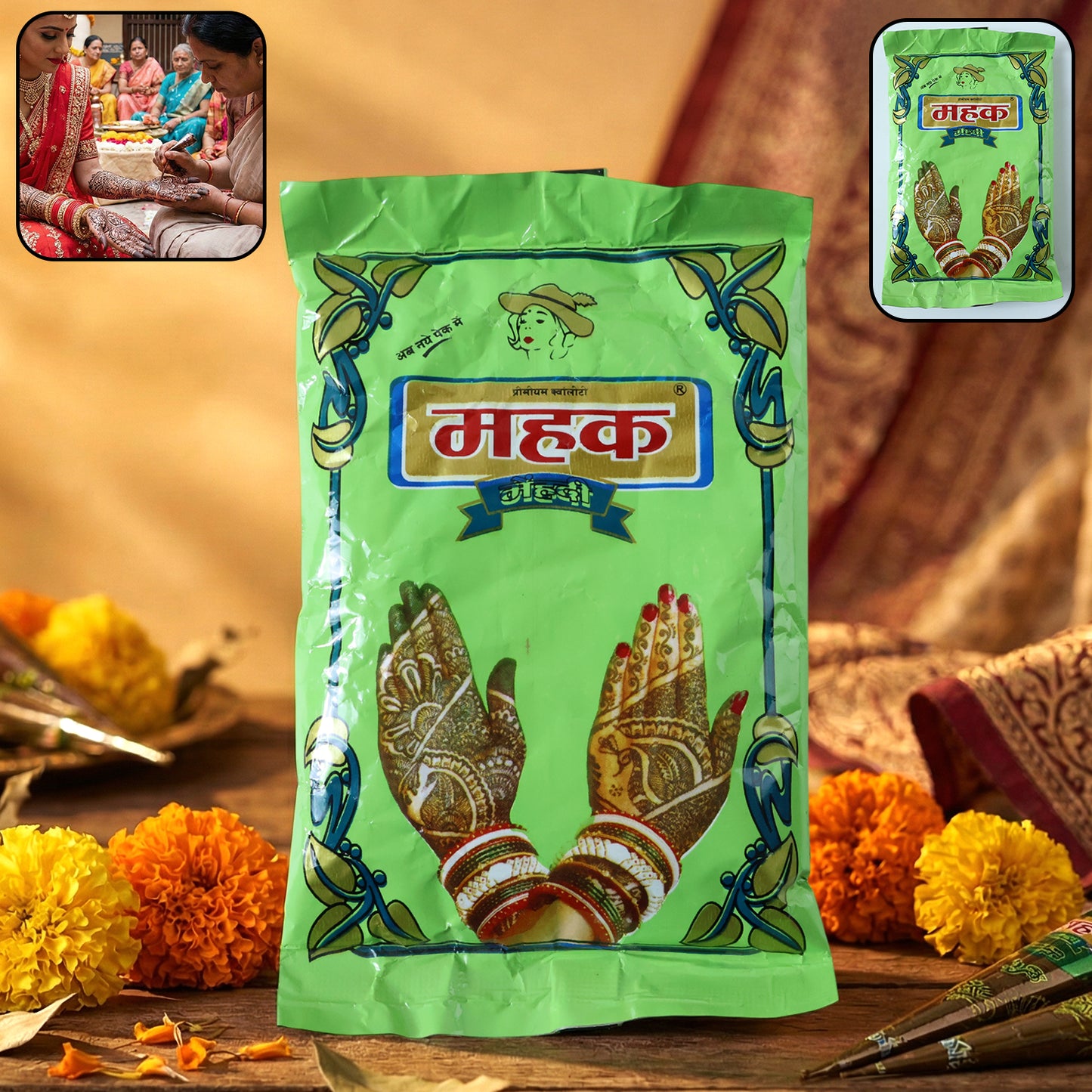 Natural Herbal Mehndi Powder for Body Art - 80 Gram Pack - Happy Price - Image 2