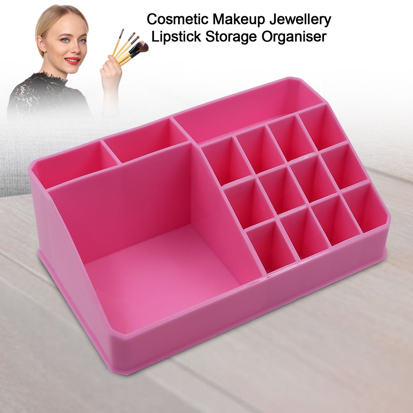 Makeup Organiser Cosmetic Makeup Lipstick Storage Box With Drawer Plastic Case Holder Skin Care Products (1 Pc) - Happy Price - Image 2