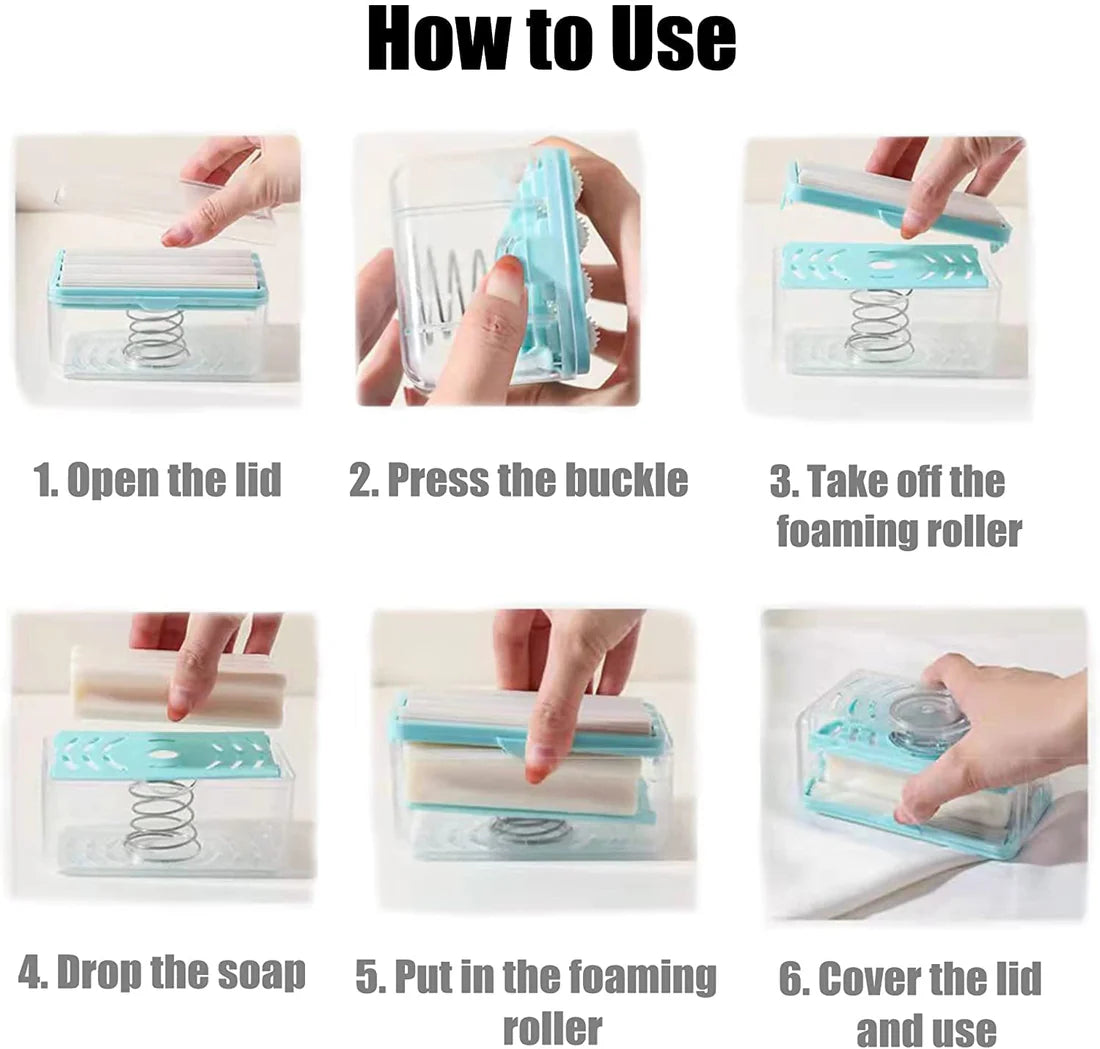 2-in-1 Soap Dispenser & Holder with Roller & Drain - Kitchen & Bathroom - Happy Price - Image 3