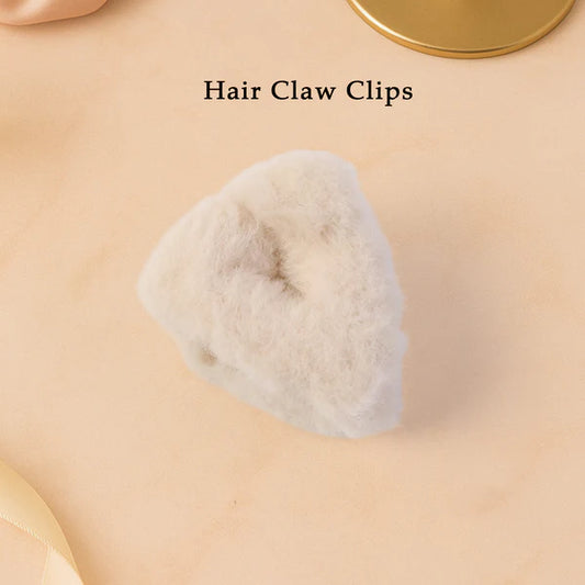 Fluffy Plush Hair Claw Clip - 1 Piece - Happy Price - Image 1