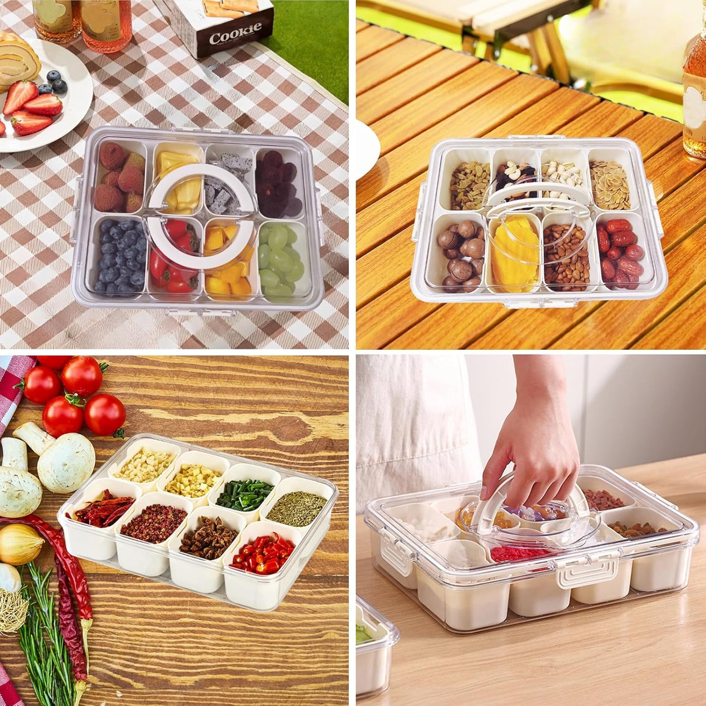 6 Compartment Fridge Organizer Box with Lid, 2300ml Capacity - Happy Price - Image 3