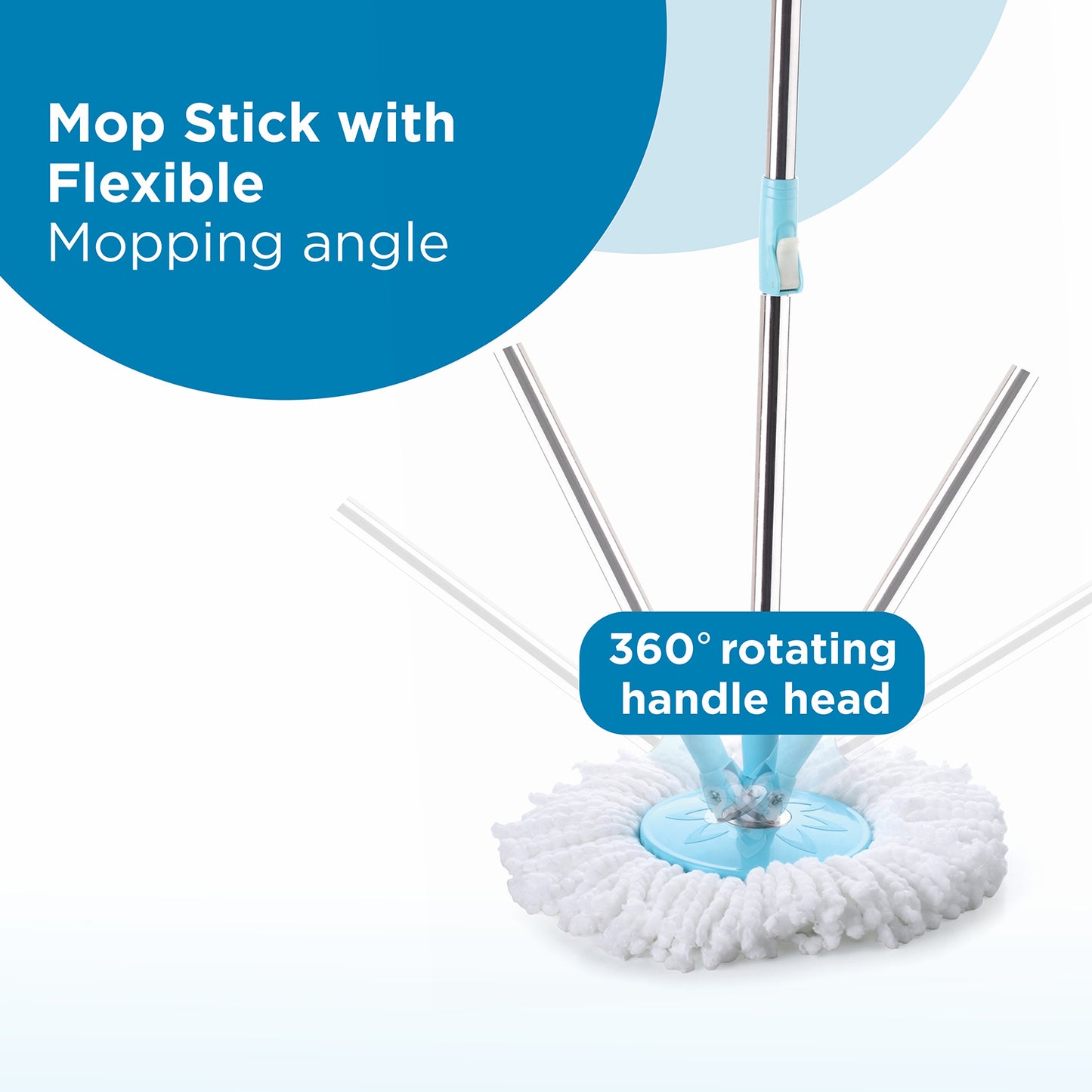 Spin Mop With Bigger Wheels And Plastic Auto Fold Handle For 360 Degree Cleaning - Happy Price - Image 2