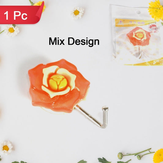 Multipurpose Mix Design Self Adhesive Wall Hooks Load Capacity Upto 1 Kg - Happy Price - Image 1