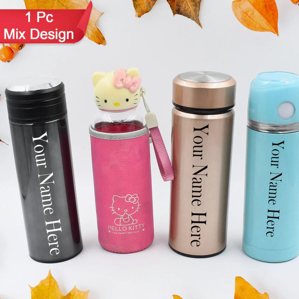 Stainless Steel Vacuum Flask with Cup Lid - Hot & Cold Drinks - Travel Thermos (1 Pc)