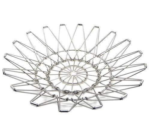 Multipurpose Fruit Basket Stainless Steel Wire Bowl Foldable Basket For Vegetable  Fruits  Dining - Happy Price - Image 4