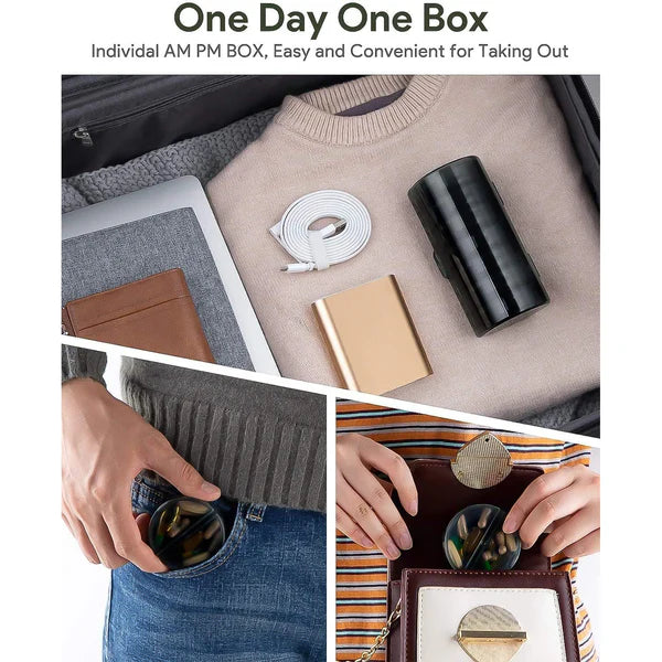 Weekly Pill Organizer 2 Times A Day Travel 7 Day Pill Box Twice A Day Daily Medicine Pill Case With Large Compartments - Happy Price - Image 2