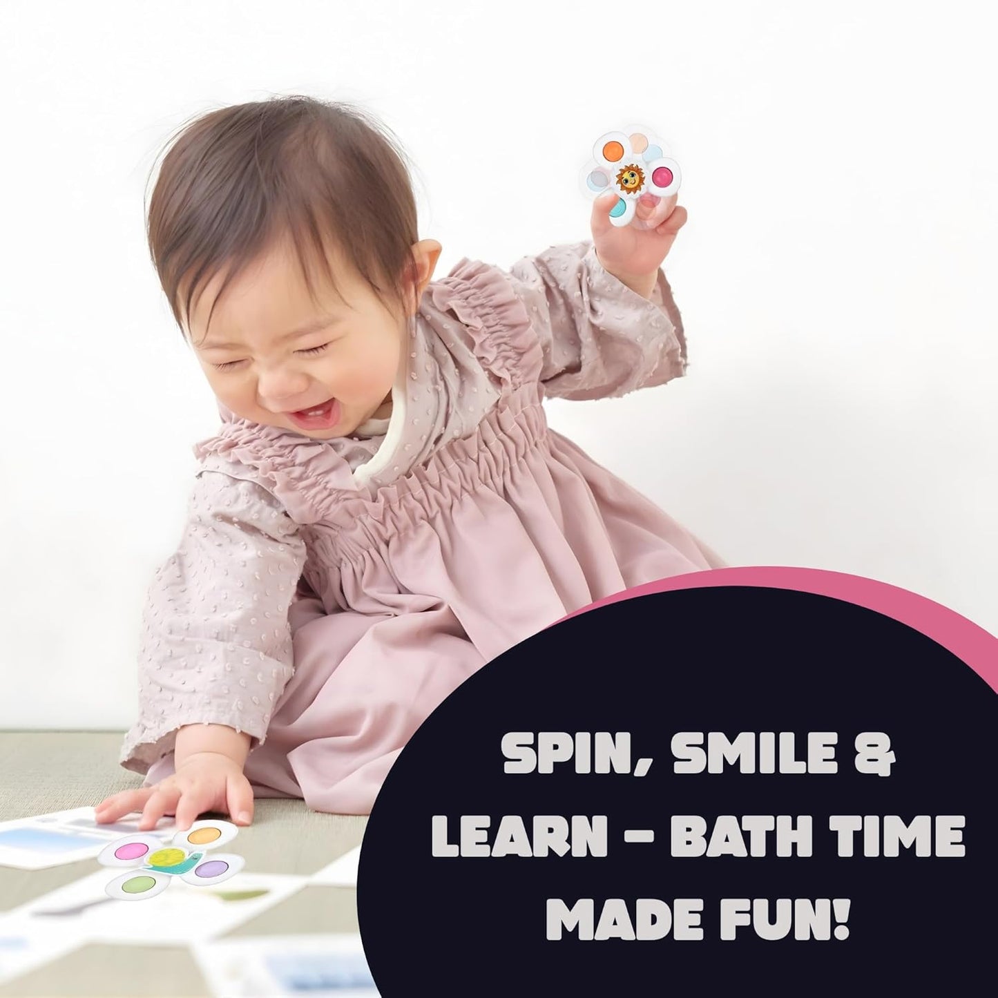 Baby Suction Spinner Toys - 3 Pc Sensory Play Set for Toddlers - Happy Price - Image 6