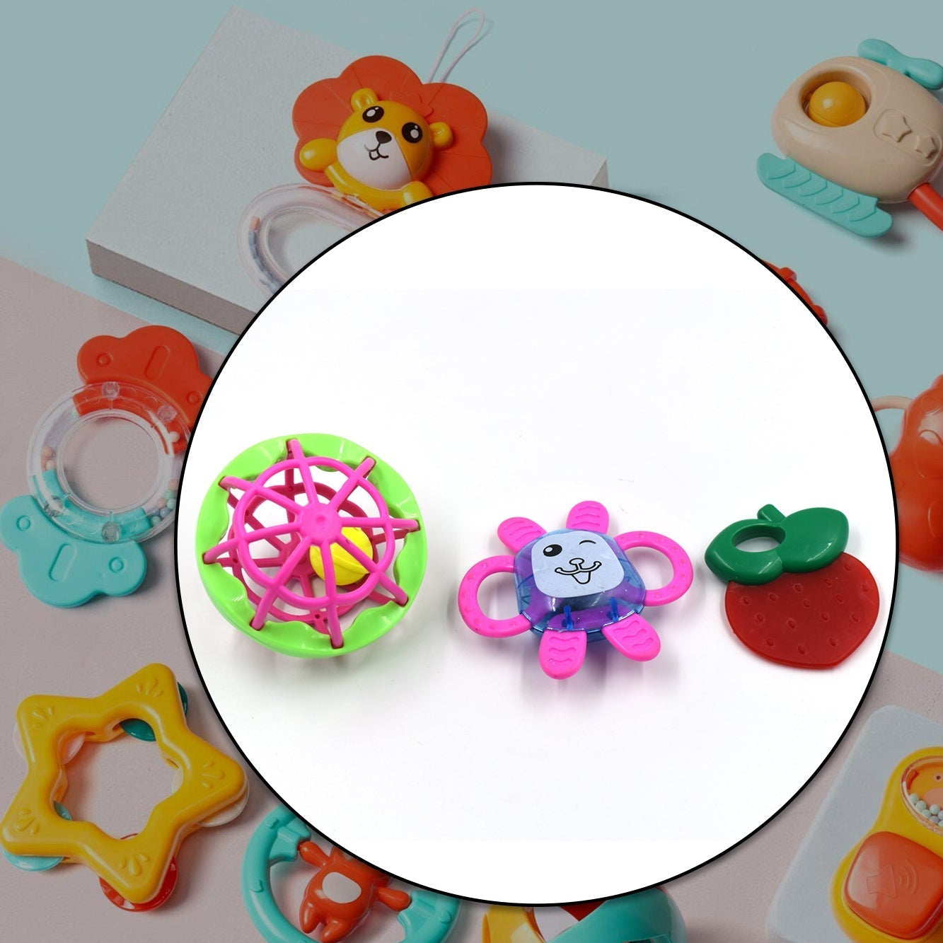 At39 3pc Rattles Baby Toy And Game For Kids And Babies For Playing And Enjoying Purposes. - Happy Price - Image 1