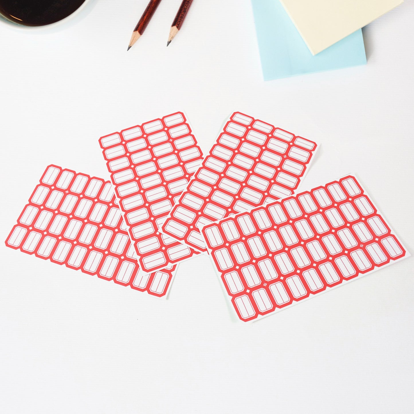 Writable Blank Label Sticker Sheets - Red Border, Self-Adhesive Organizers (1 Sheet) - Happy Price - Image 5