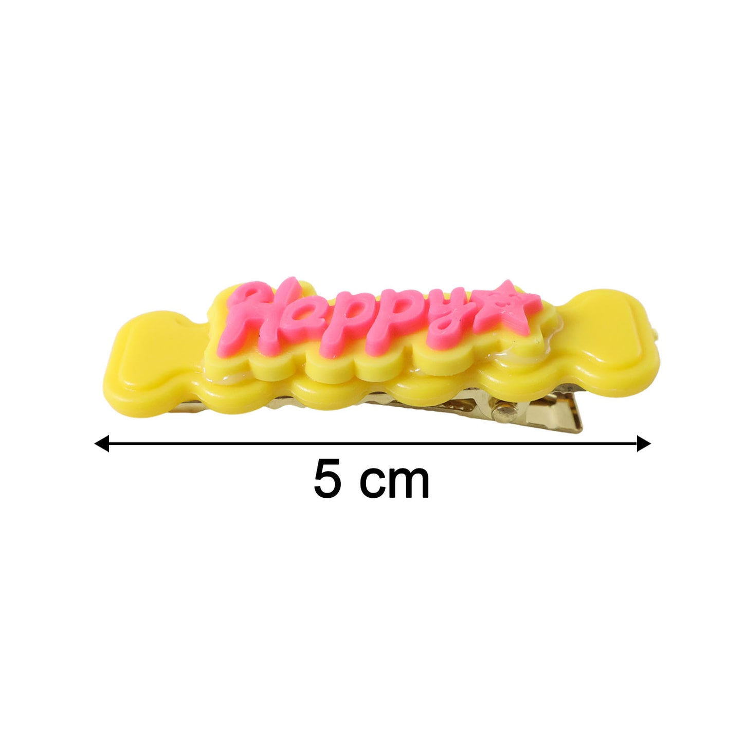 Cute Happy Bone Shape Snap Hair Clips Set - 4 Pieces for Girls - Happy Price - Image 5