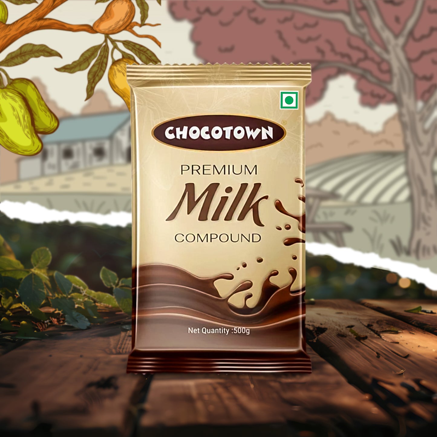 Chocotown Premium Milk Compound Slab (500 Gm) - Happy Price - Image 4