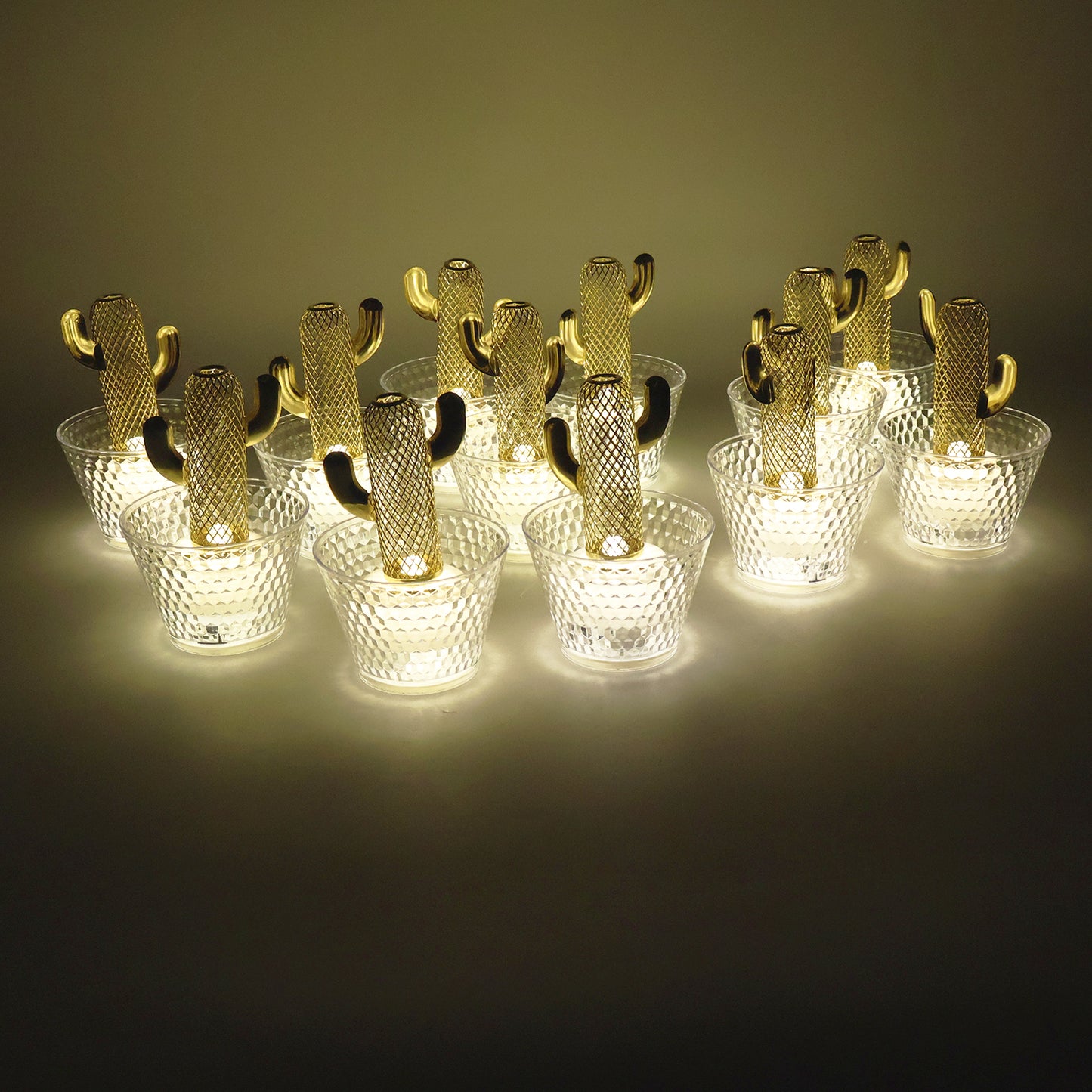 Decorative Cactus LED Tealight Candles - 12 Pc Set - Happy Price - Image 6