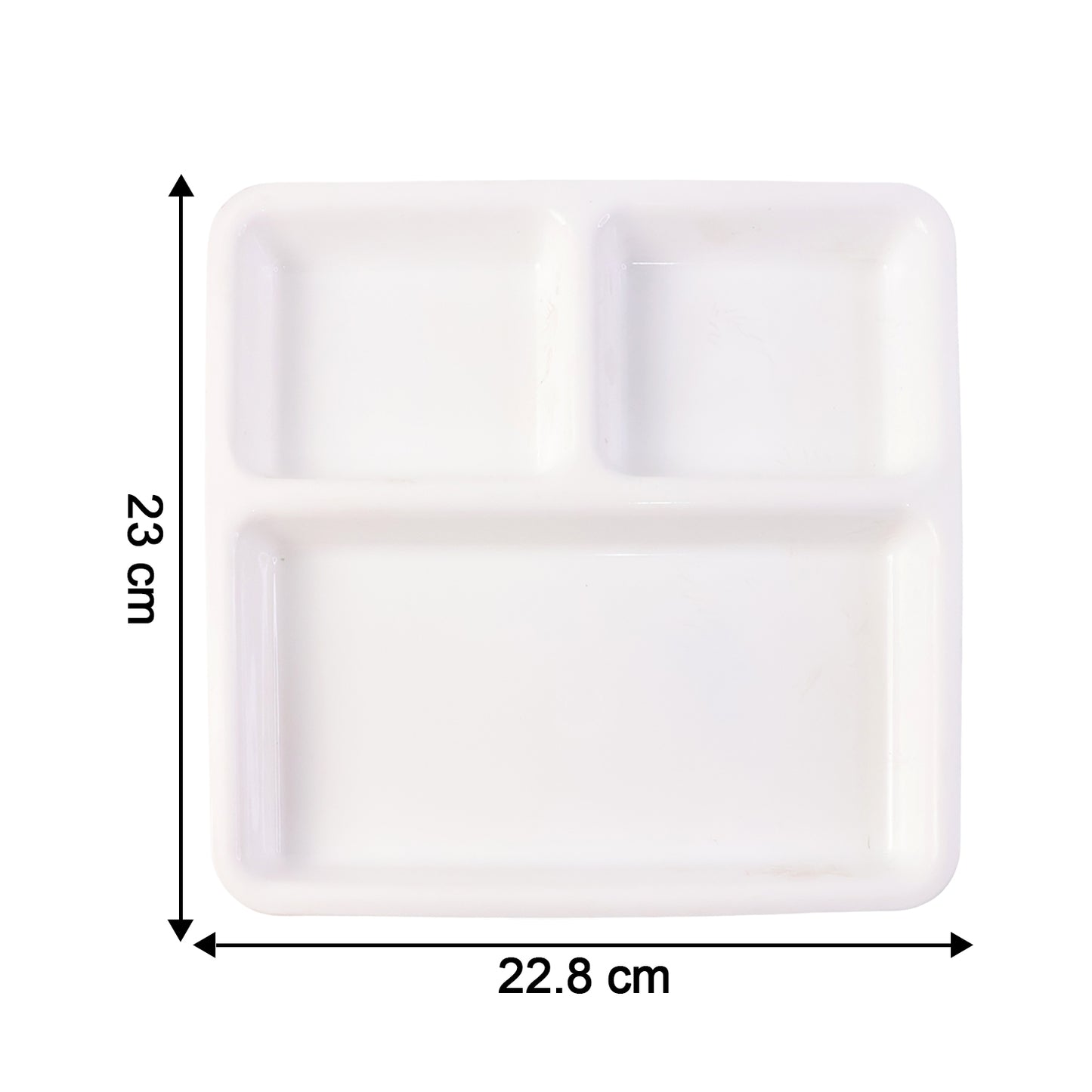 Durable Plastic 3-Compartment Plate for Meal Serving - 1 Pc - Happy Price - Image 3