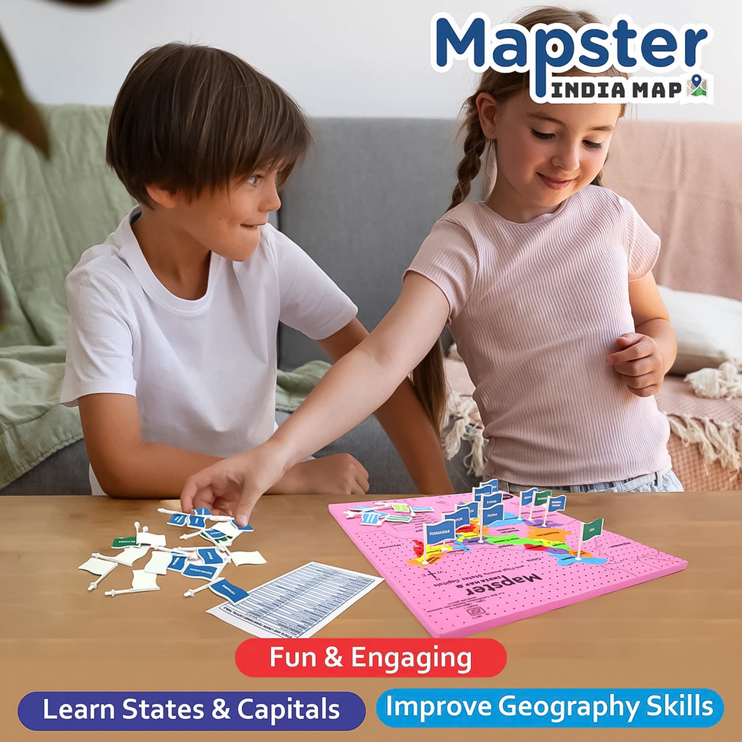 India Map EVA Foam Puzzle for Kids - Educational Geography Learning Toy with State Pieces & Capital Labels - Happy Price - Image 5