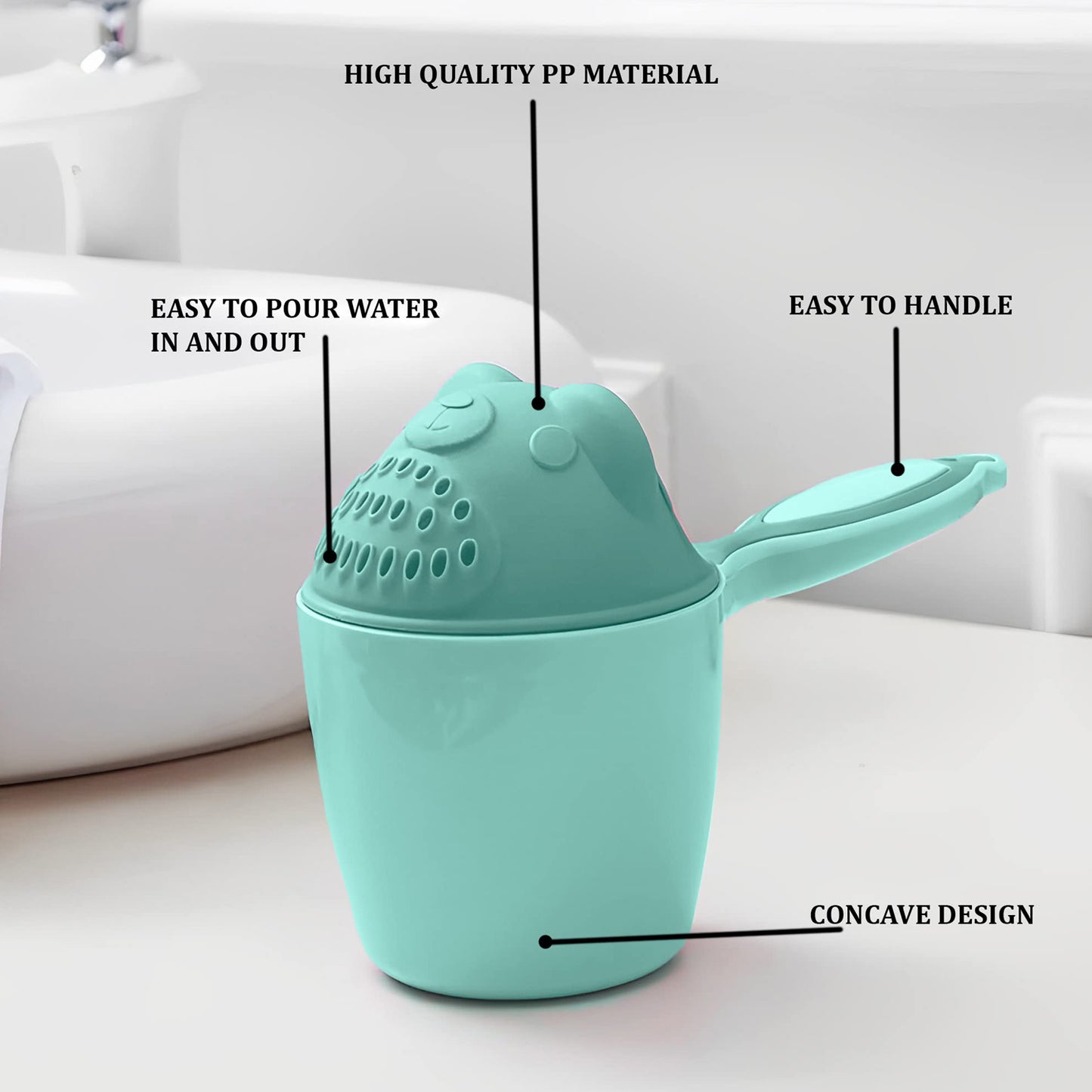 Baby Shampoo Shower Cup Safe Soft Bathing Water Scorpion Baby Bath Tumbler Hair Washing Mug Rainer - Happy Price - Image 2