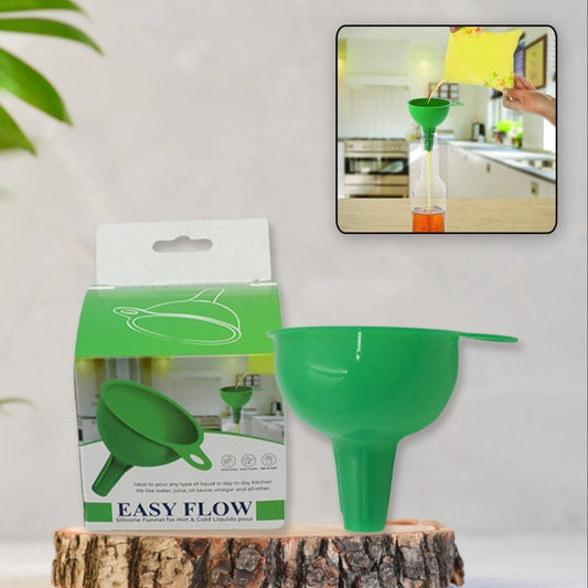 4237 Silicone Funnel For Pouring Oil Sauce Water Juice And Small Food-grainsfood Grade Silicone Funnel (1 Pc Green) - Happy Price - Image 1