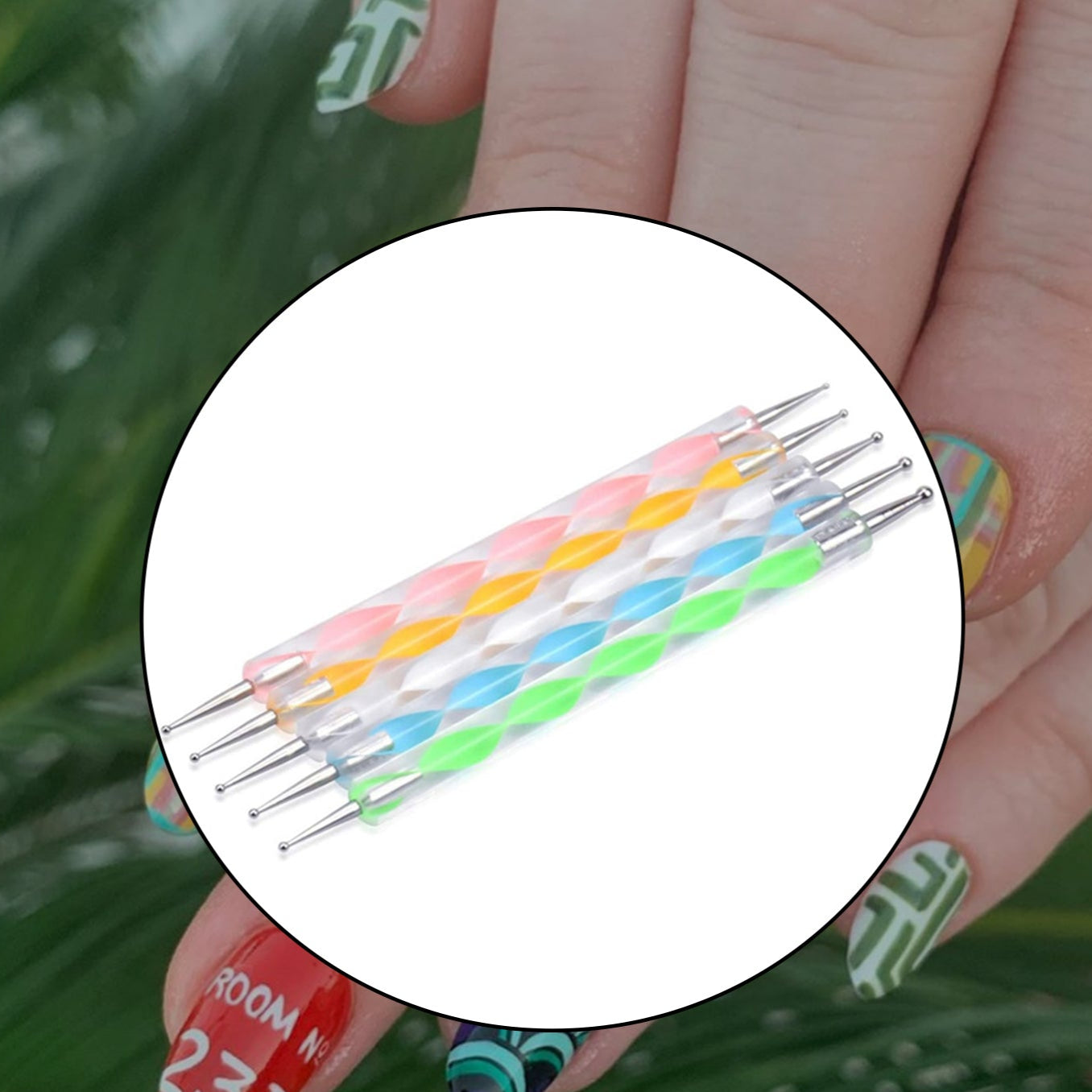 Nail Art Point Pen And Set Used By Womens And Ladies For Their Fashion Purposes. - Happy Price - Image 1