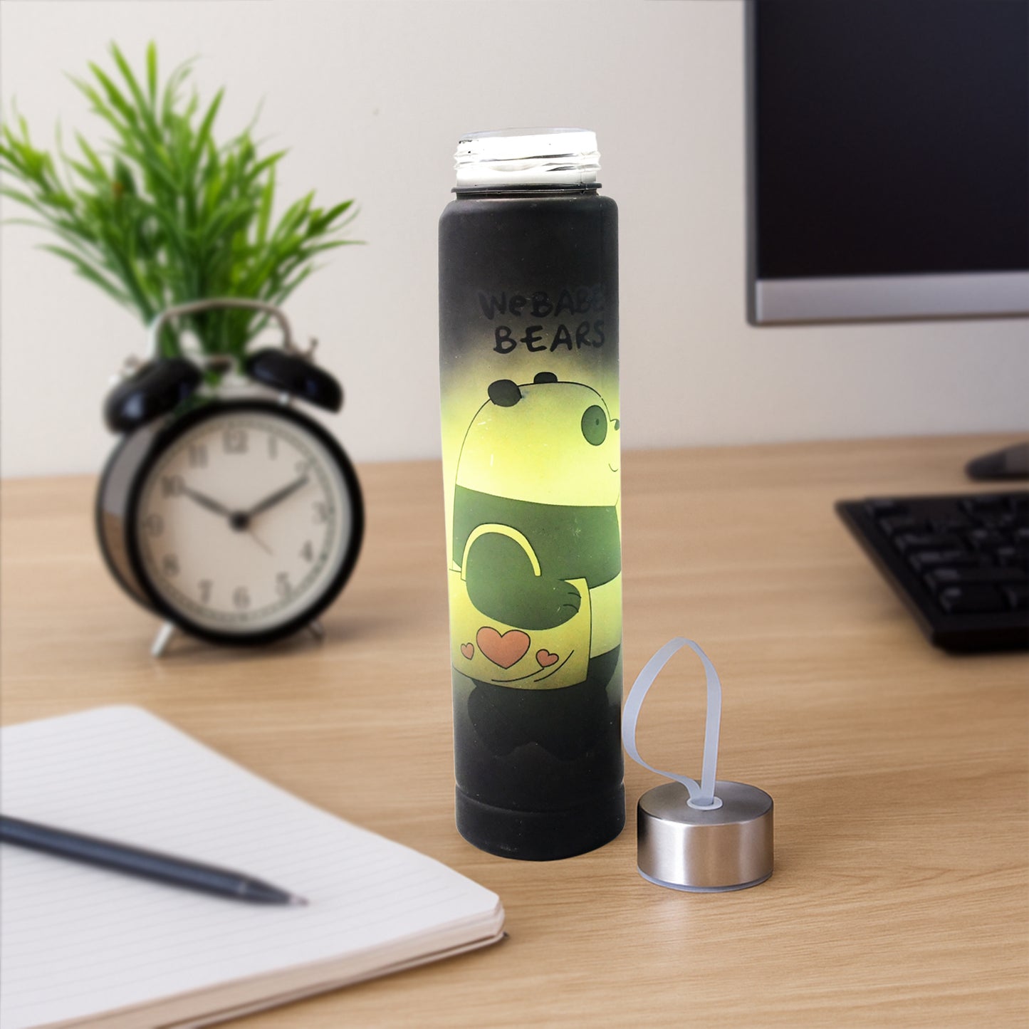 Cute Cartoon Plastic Water Bottle - 300 ML, Leakproof, Portable - Happy Price - Image 3